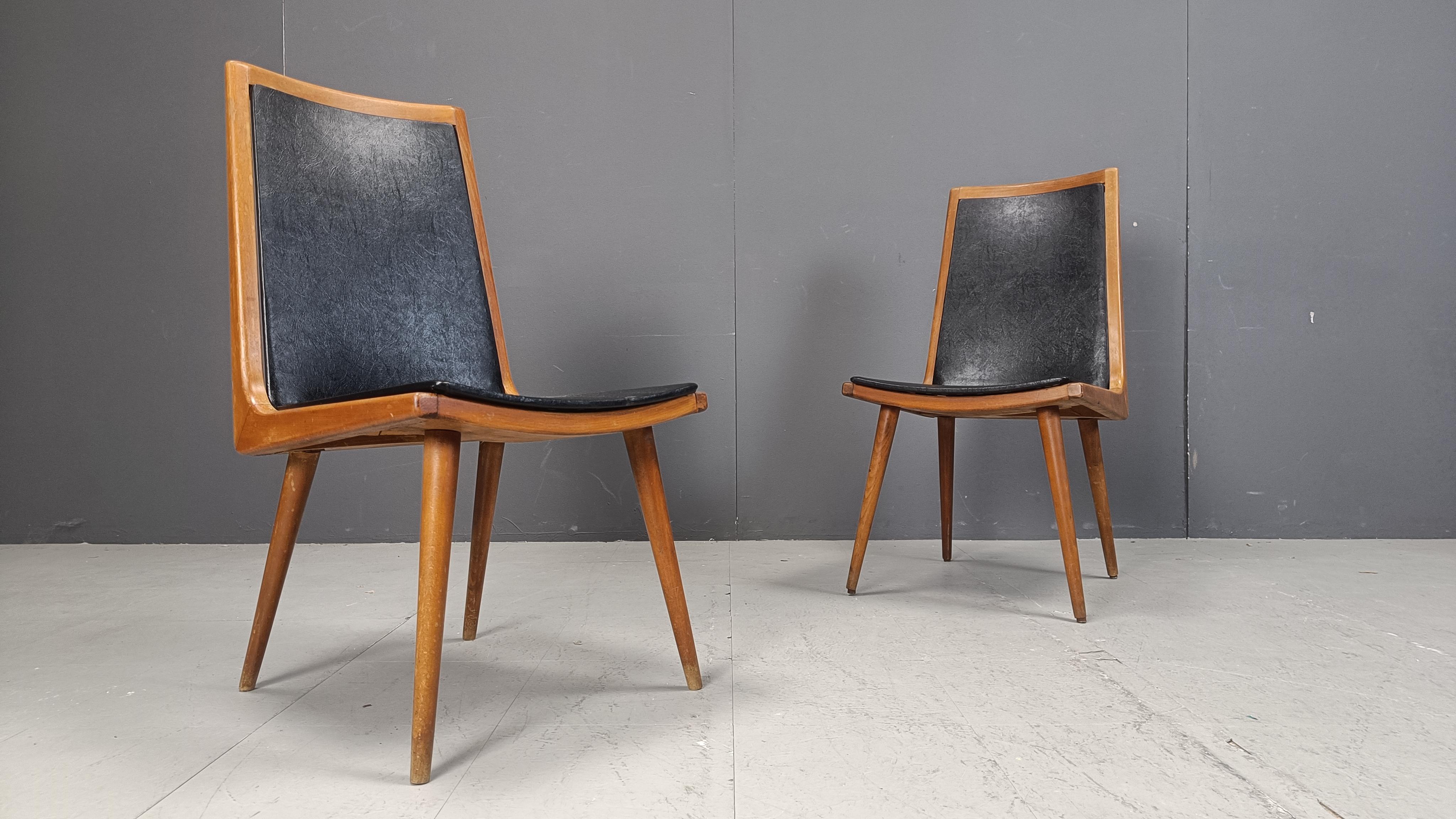 Mid century italian dining chairs, 1950s For Sale 1