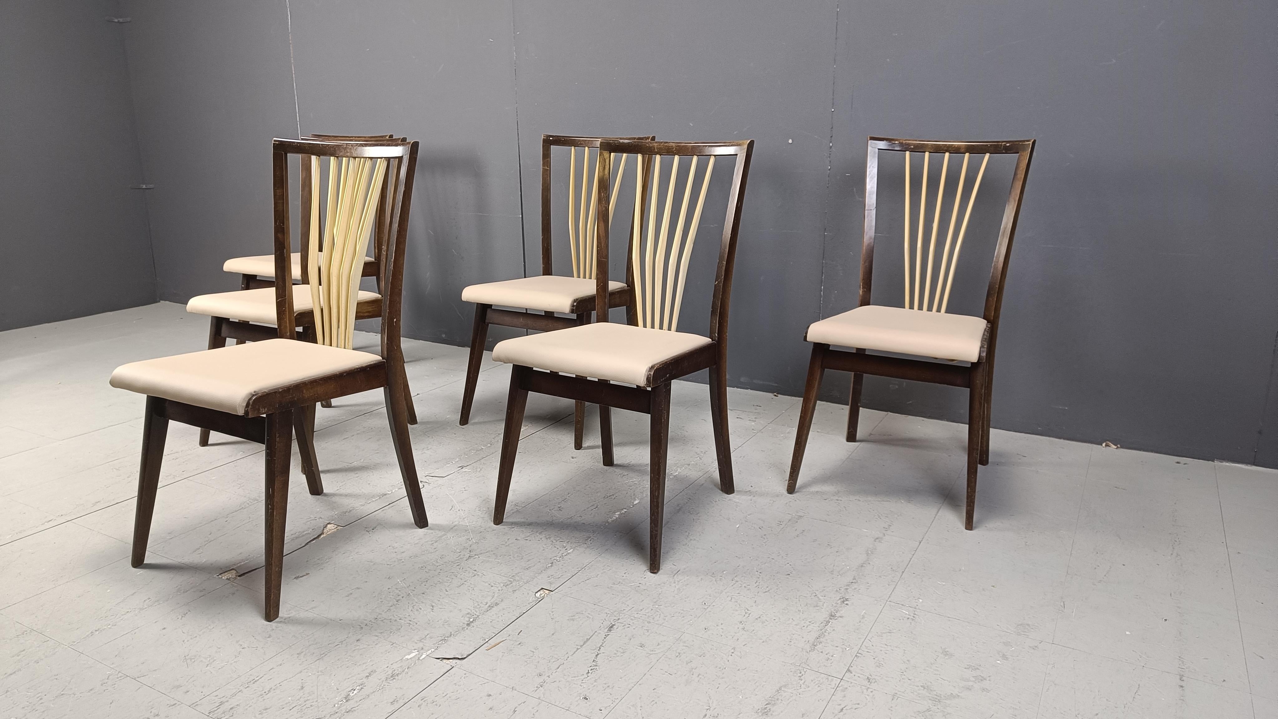 Mid century italian dining chairs, 1950s For Sale 1