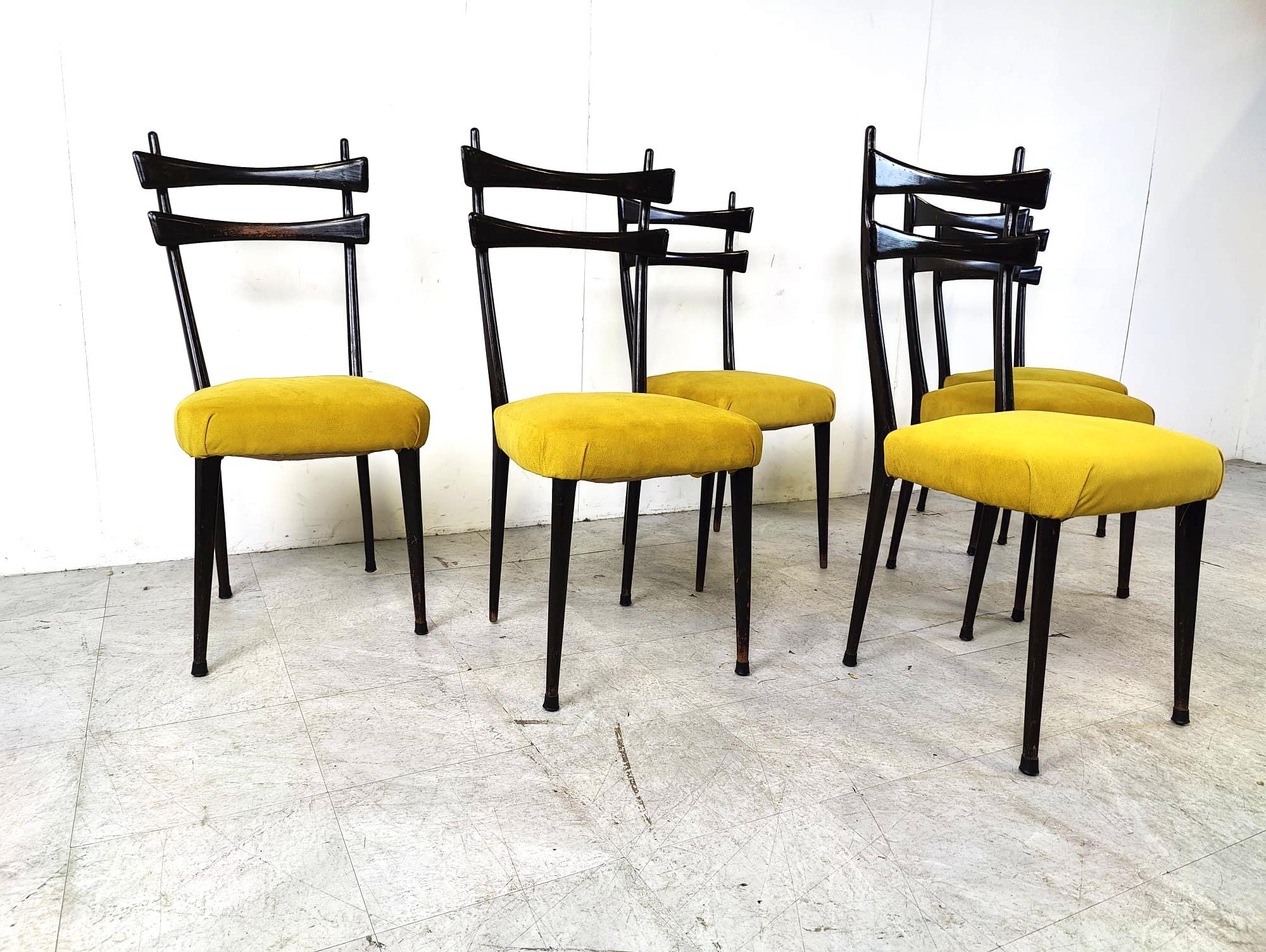 Mid century  italian dining chairs, 1950s For Sale 1