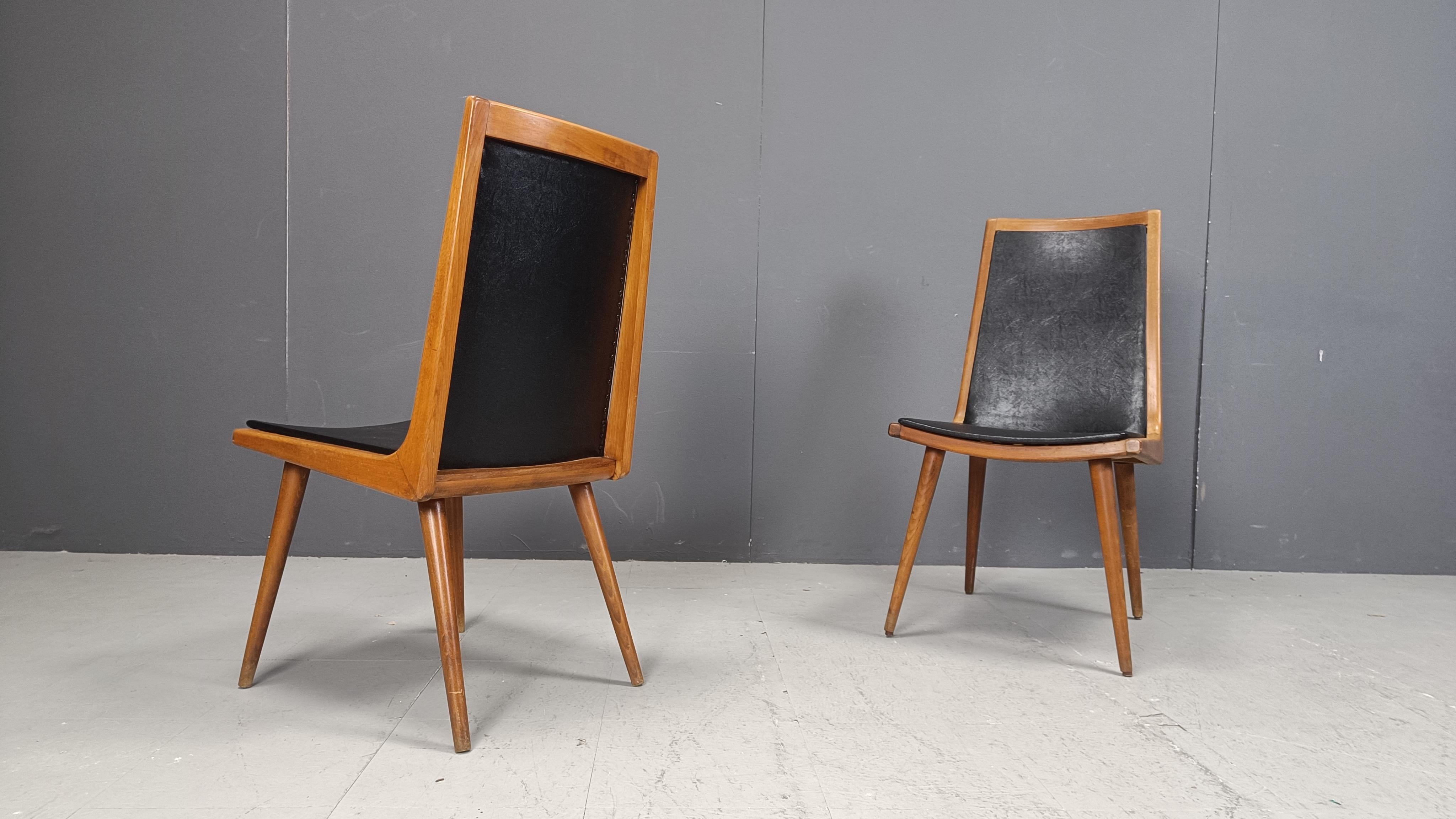 Mid century italian dining chairs, 1950s For Sale 2