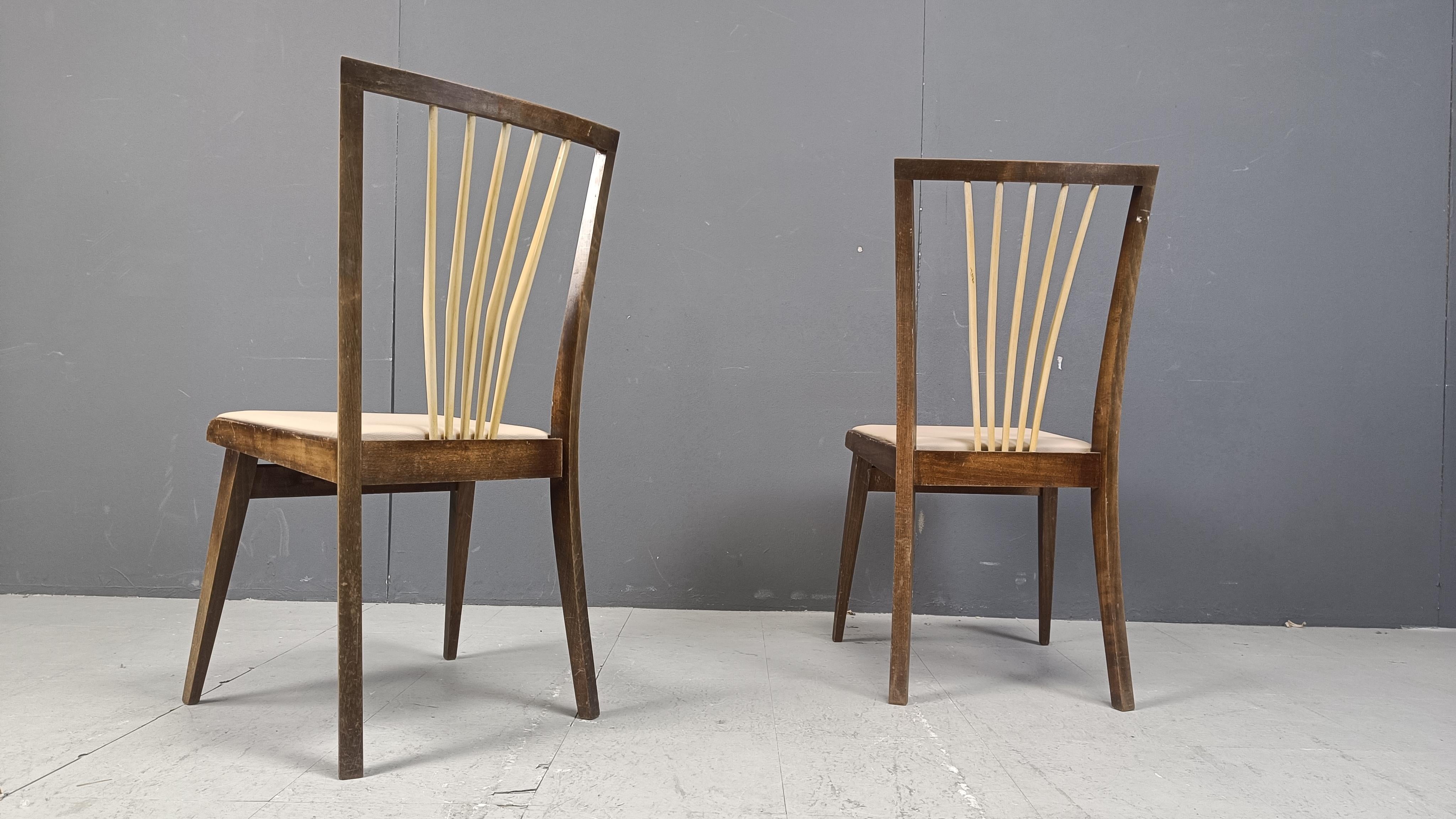 Mid century italian dining chairs, 1950s For Sale 2