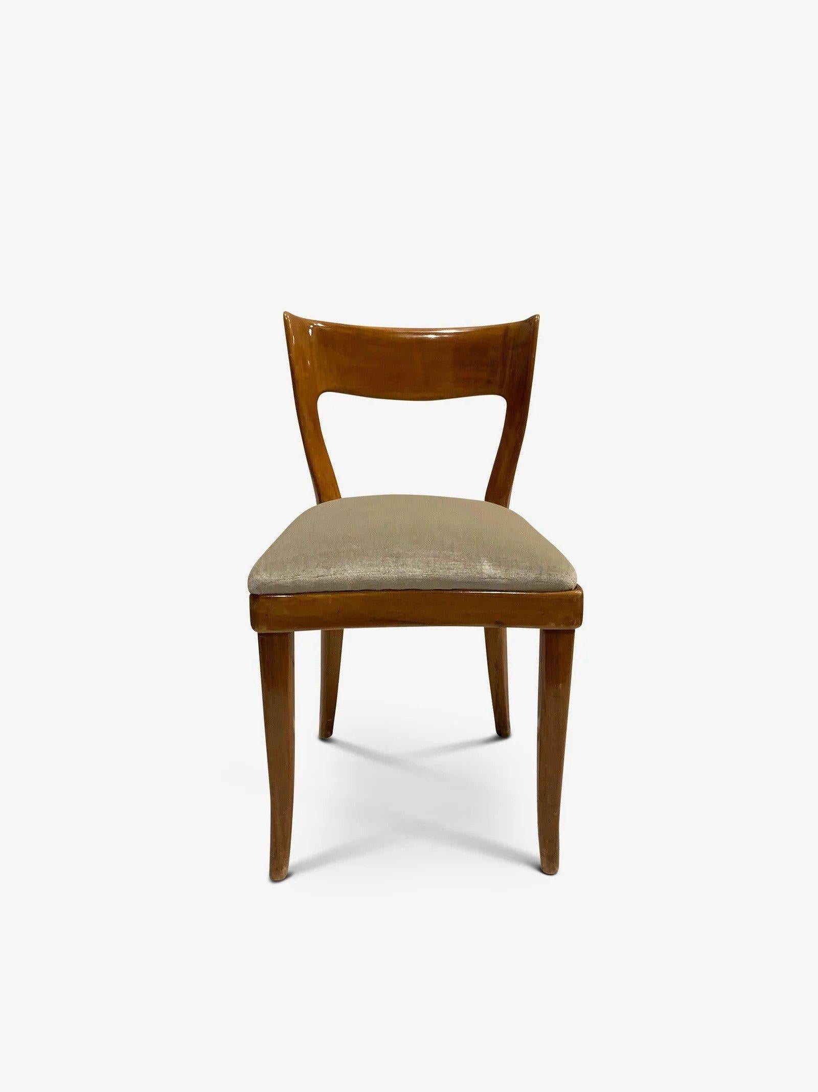 Velvet Mid-Century Italian Dining Chairs For Sale