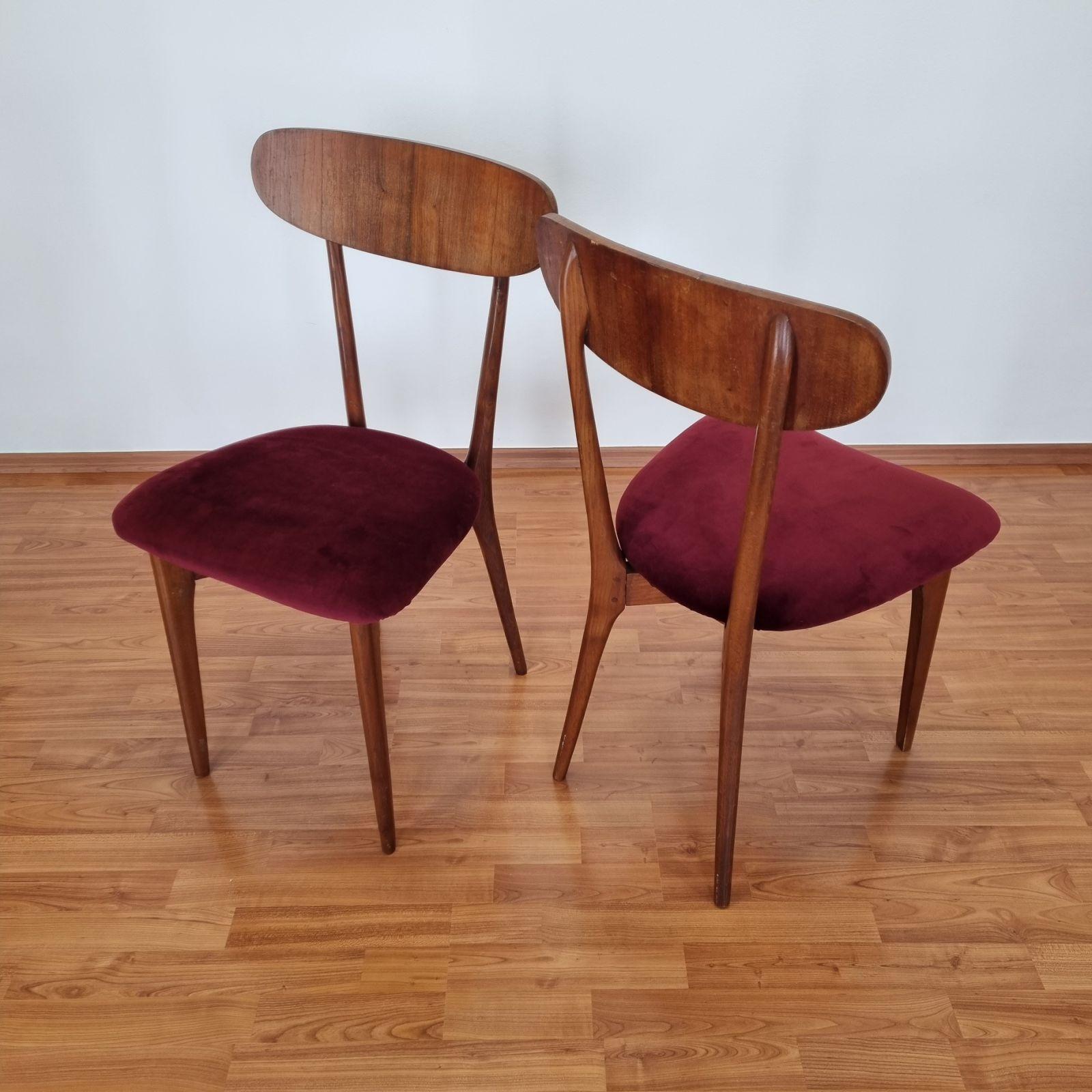 Midcentury Italian Dining Chairs, Ico Parisi Style, Italy 60s, Set of 6 For Sale 4