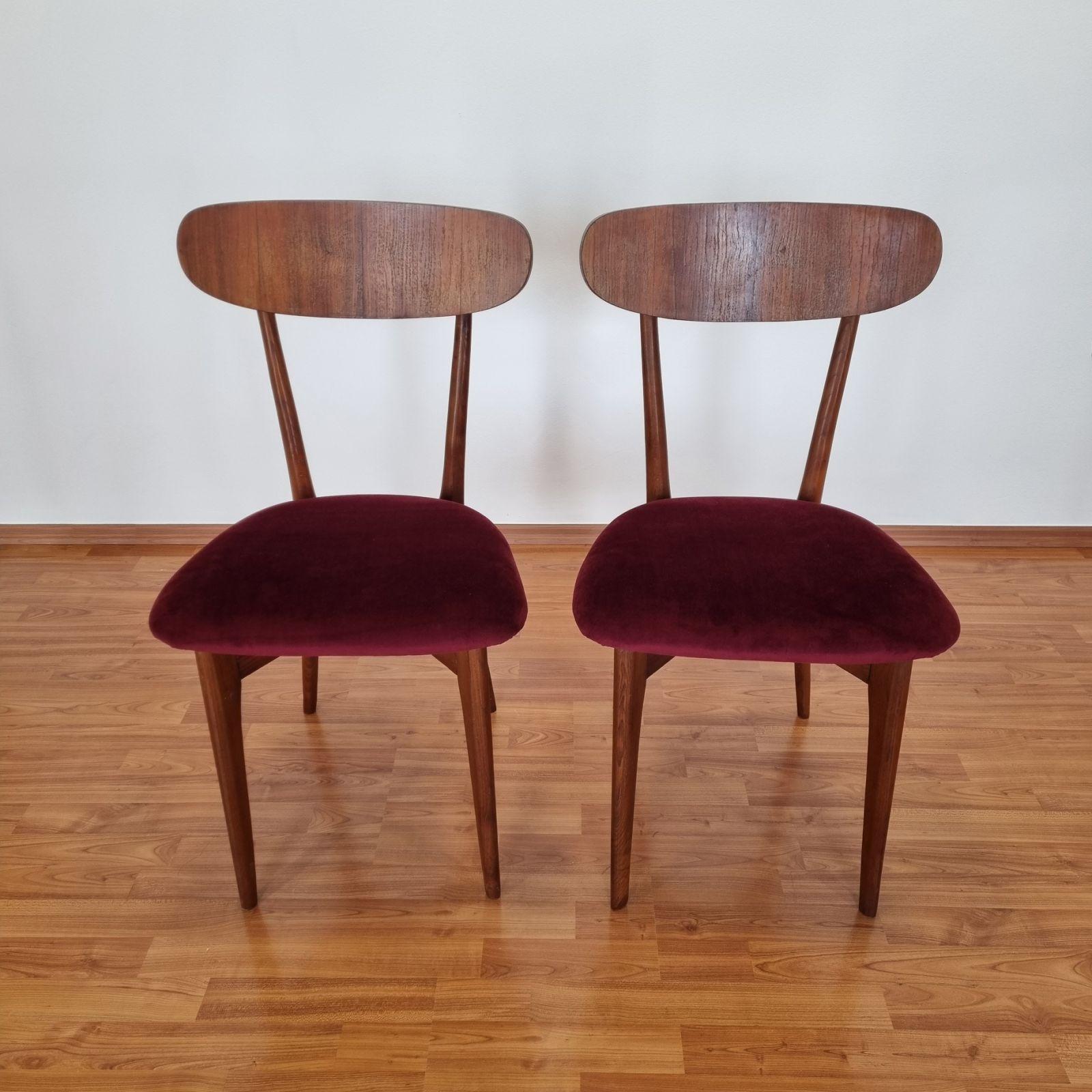 Midcentury Italian Dining Chairs, Ico Parisi Style, Italy 60s, Set of 6 For Sale 6