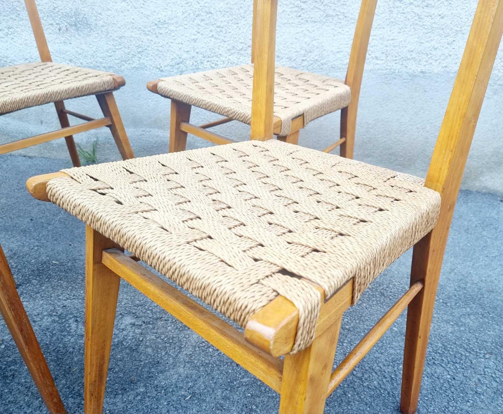 Mid Century Italian Dining Chairs, Italy 60s, Set of 4 For Sale 5