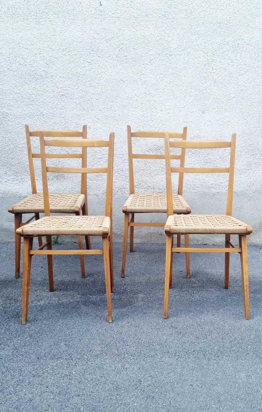 Mid-Century Modern Mid Century Italian Dining Chairs, Italy 60s, Set of 4 For Sale