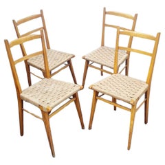 Chaises de salle à manger italiennes du milieu du siècle, Italie années 60, lot de 4
