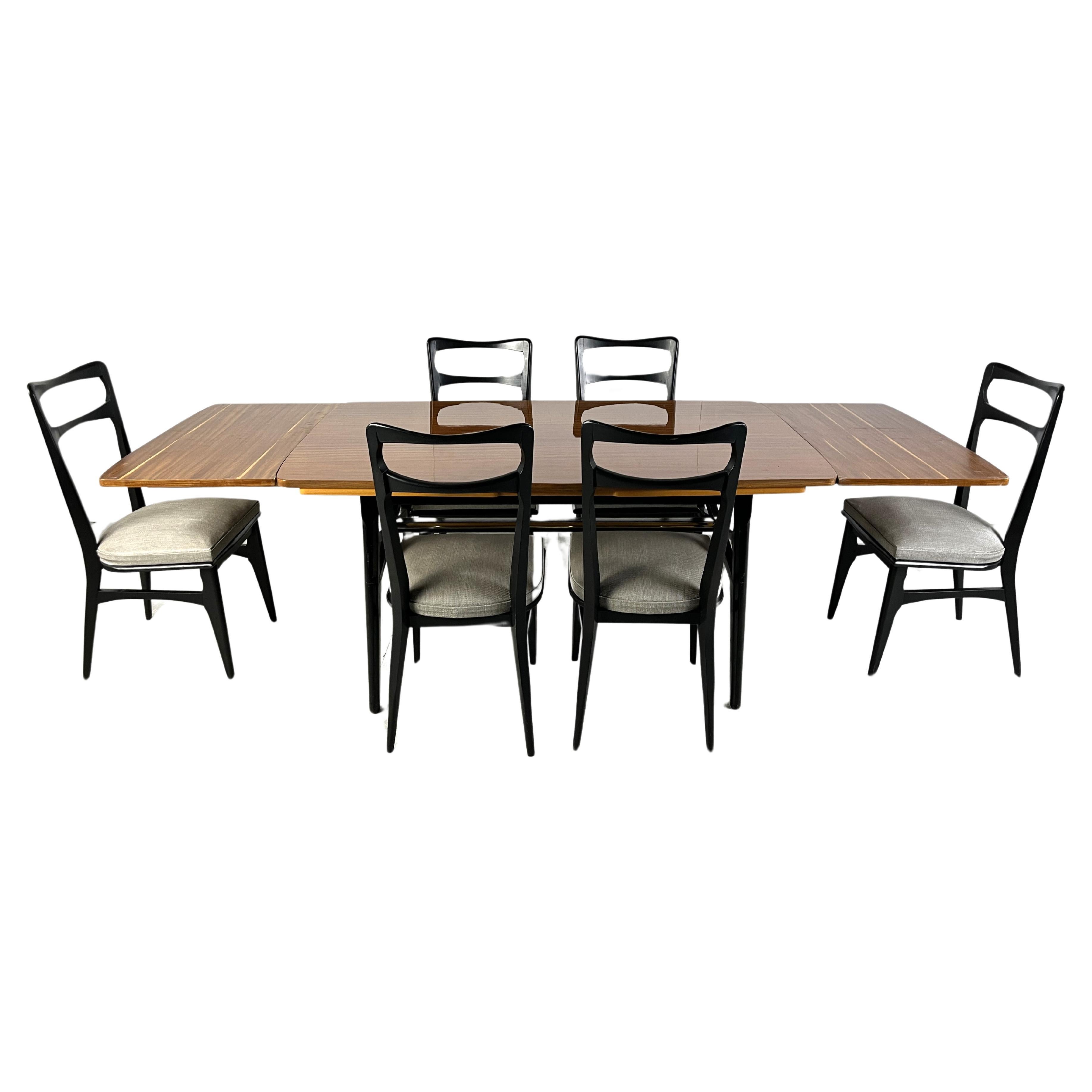 Mid century italian dining set, 1950s For Sale