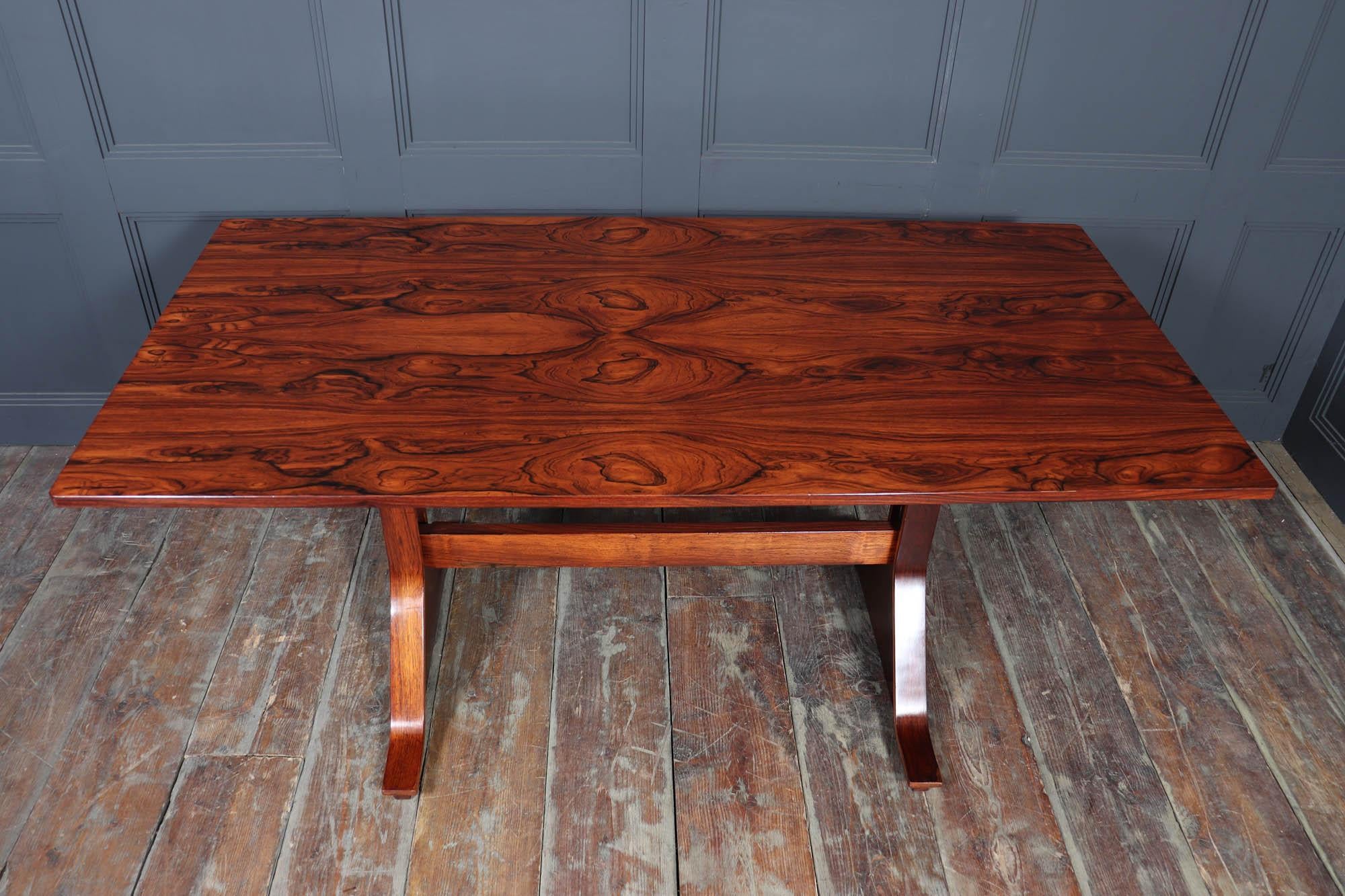Rosewood Mid Century Italian Dining Table by Fratini For Sale
