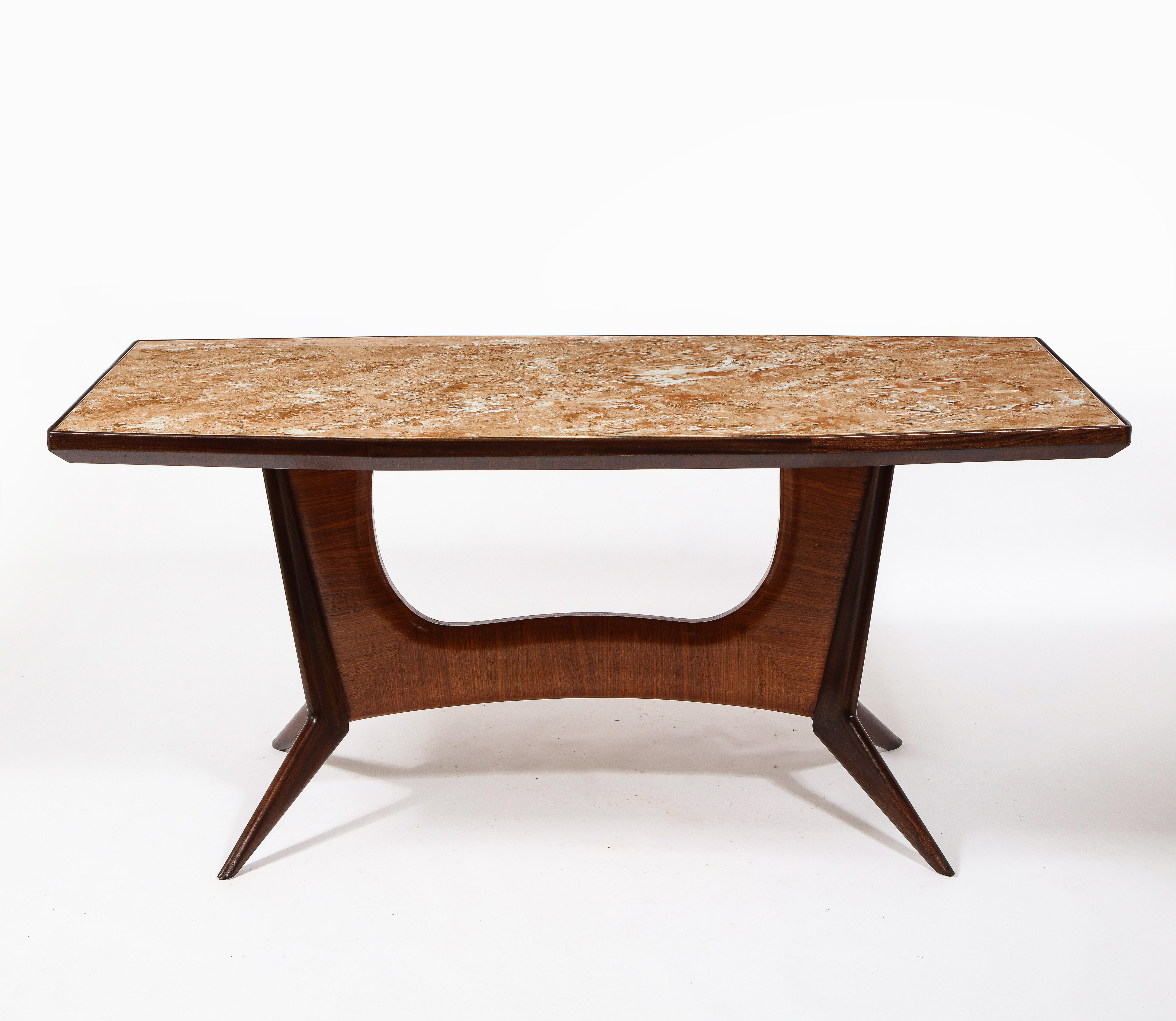 Mid-Century Italian Dining Table in Rosewood & Glass, Italy 1960's For Sale 8