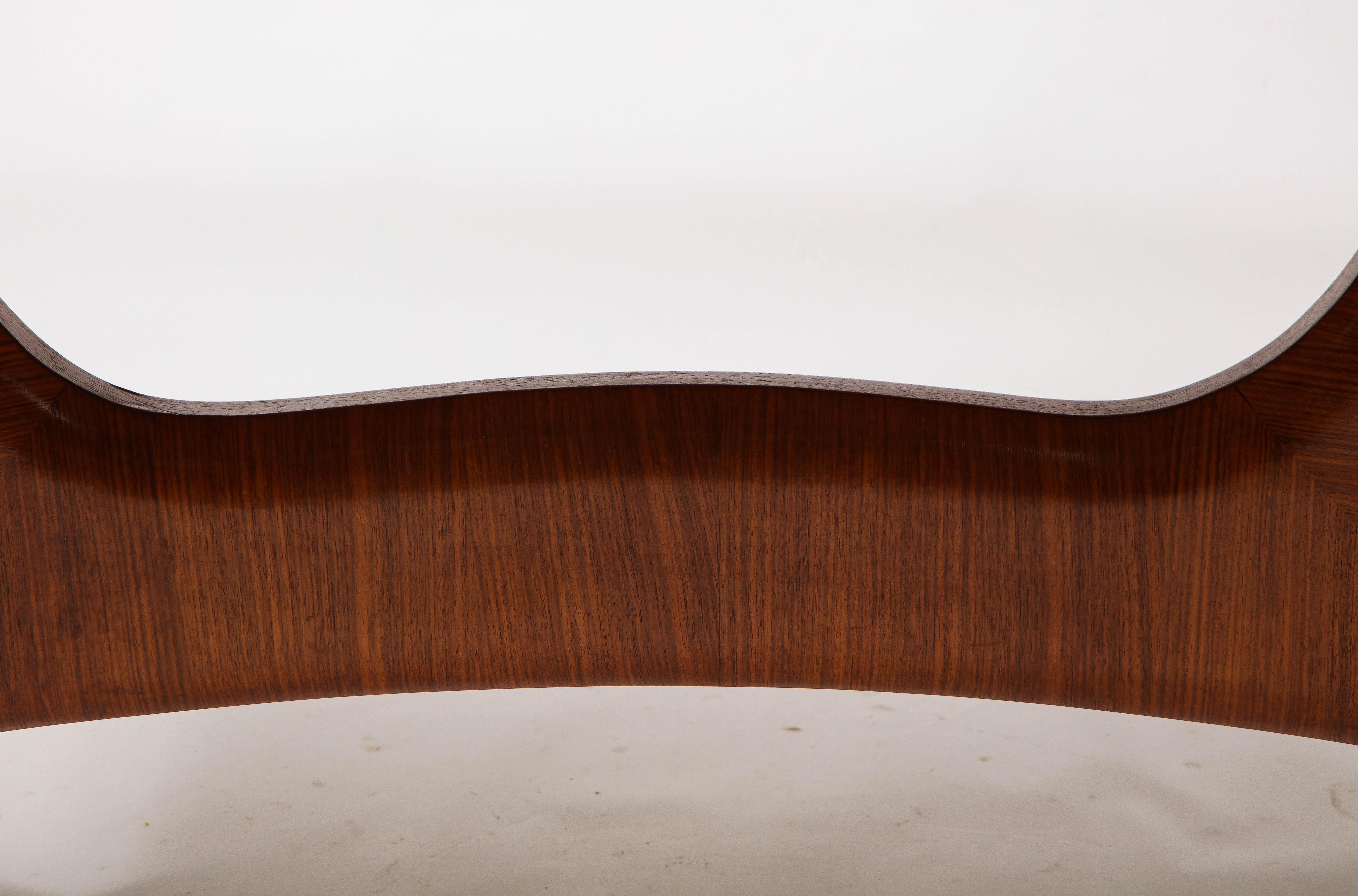 20th Century Mid-Century Italian Dining Table in Rosewood & Glass, Italy 1960's For Sale