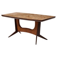Mid-Century Italian Dining Table in Rosewood & Glass, Italy, 1960's