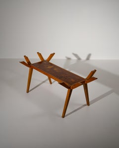 Mid-Century Italian Dining Table with Wood Inlay, 1950