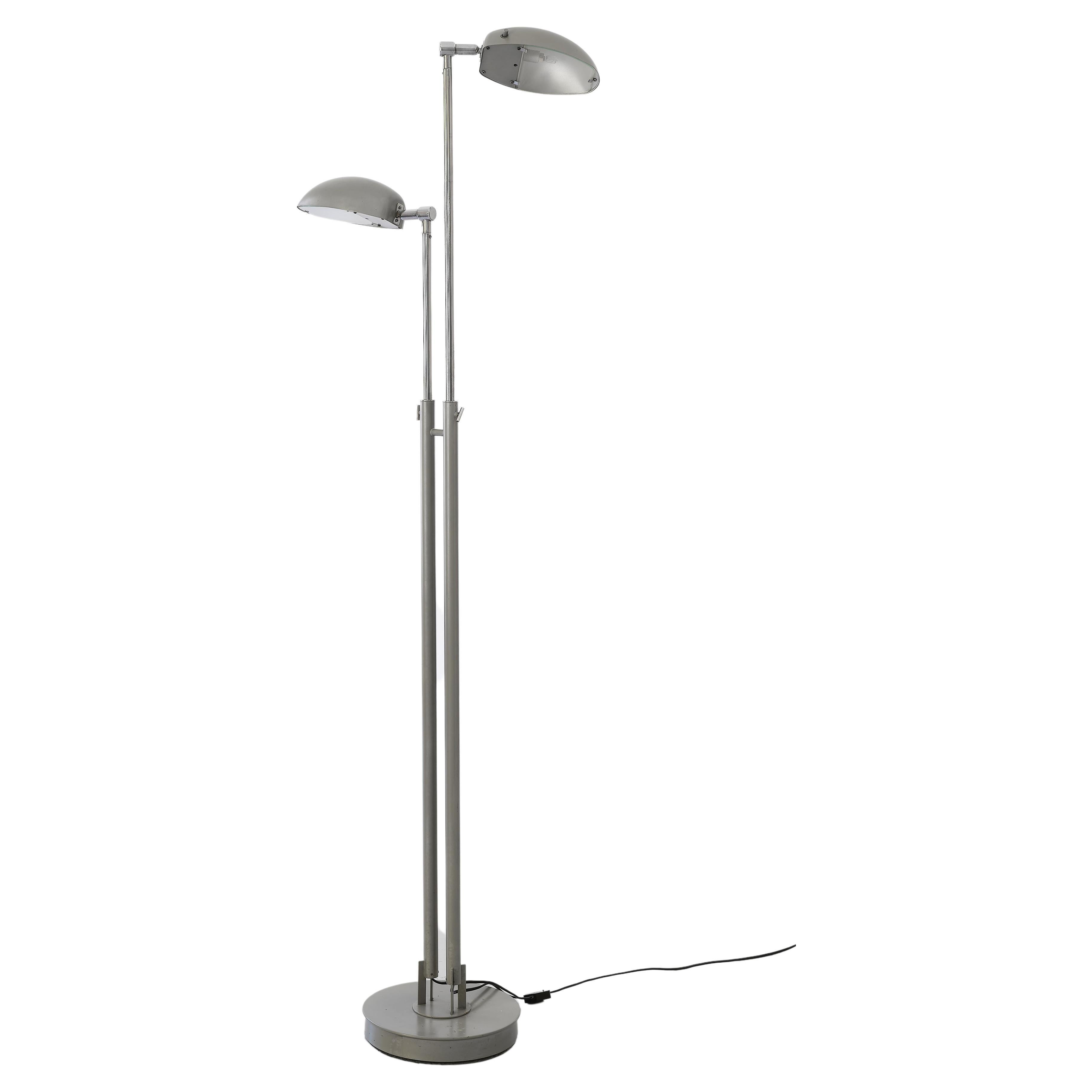 Mid century Italian doctor's office lamp , made of gray-green colored metal  For Sale at 1stDibs