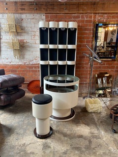 Mid Century Italian Dry Bar by Donati Guzzini for Stilglass 1970s