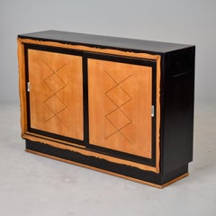 Italienischer Schiebetürenschrank aus ebonisiertem Holz und Buche aus der Mitte des Jahrhunderts