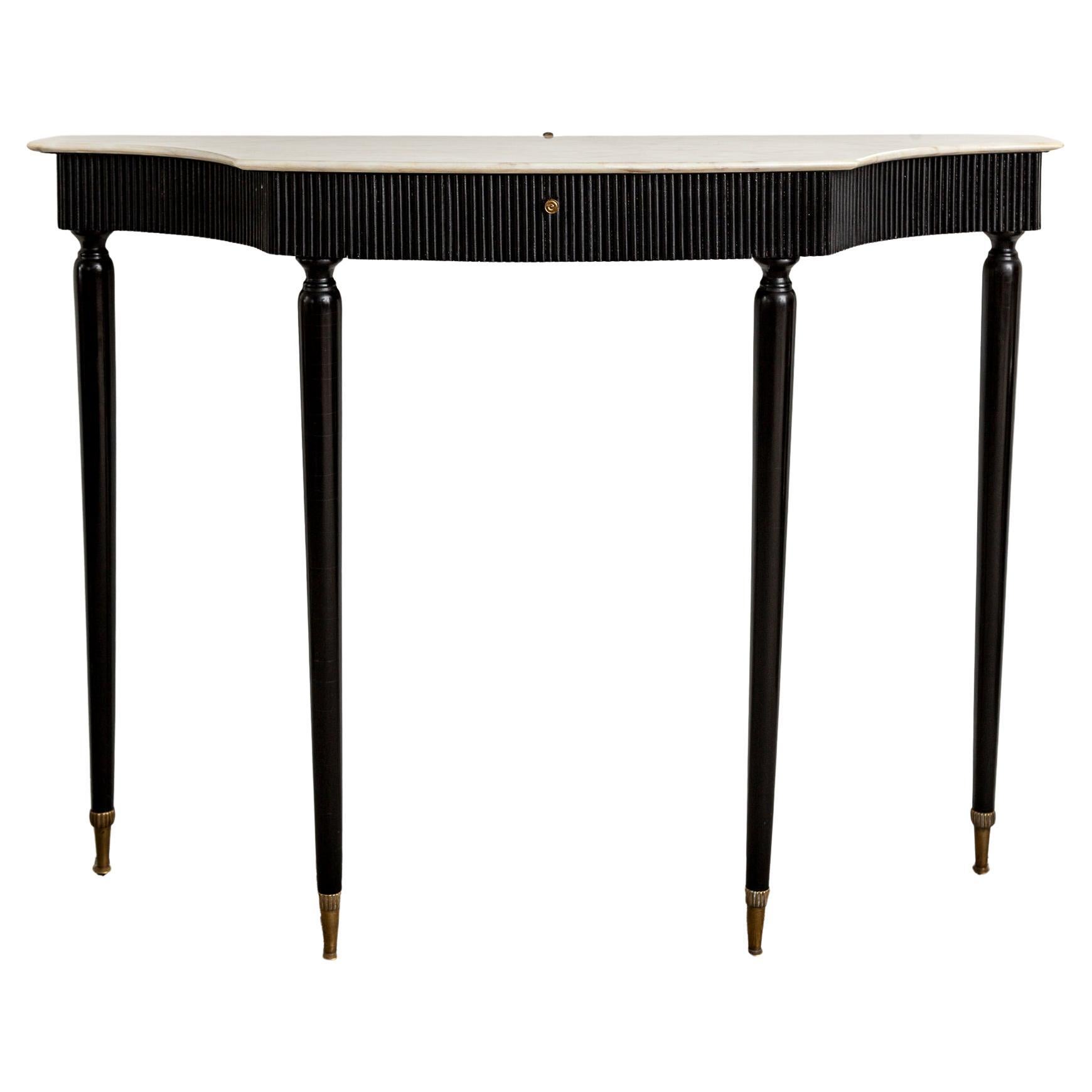 Mid Century Italian Ebonized Console Table Attributed  To Paolo Buffa