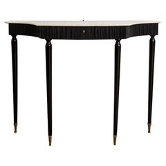 Mid Century Italian Ebonized Console Table Attributed  To Paolo Buffa
