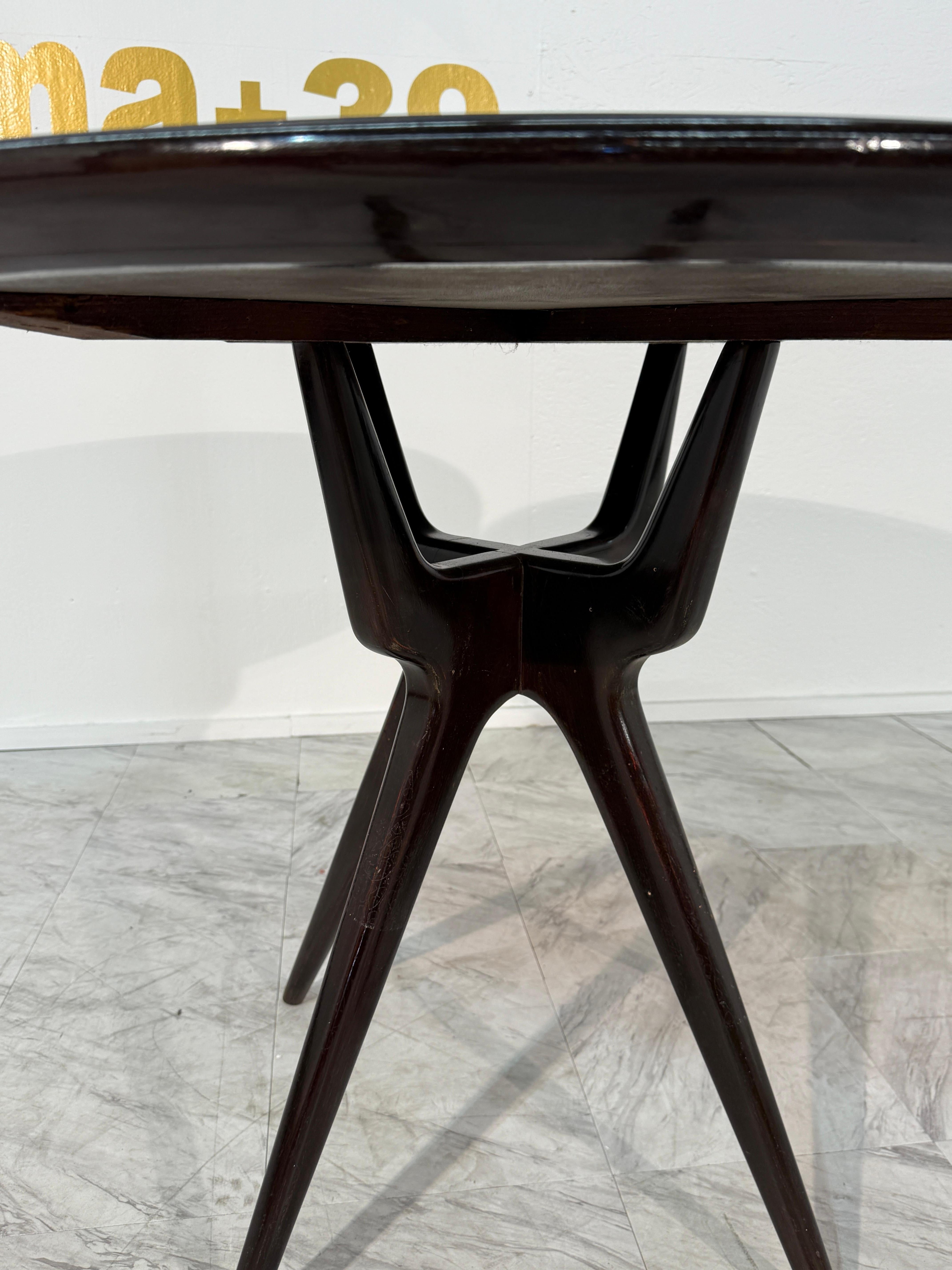 Mid-Century Modern Mid-Century Italian Ebonized Dining Table by Osvaldo Borsani, 1950s For Sale