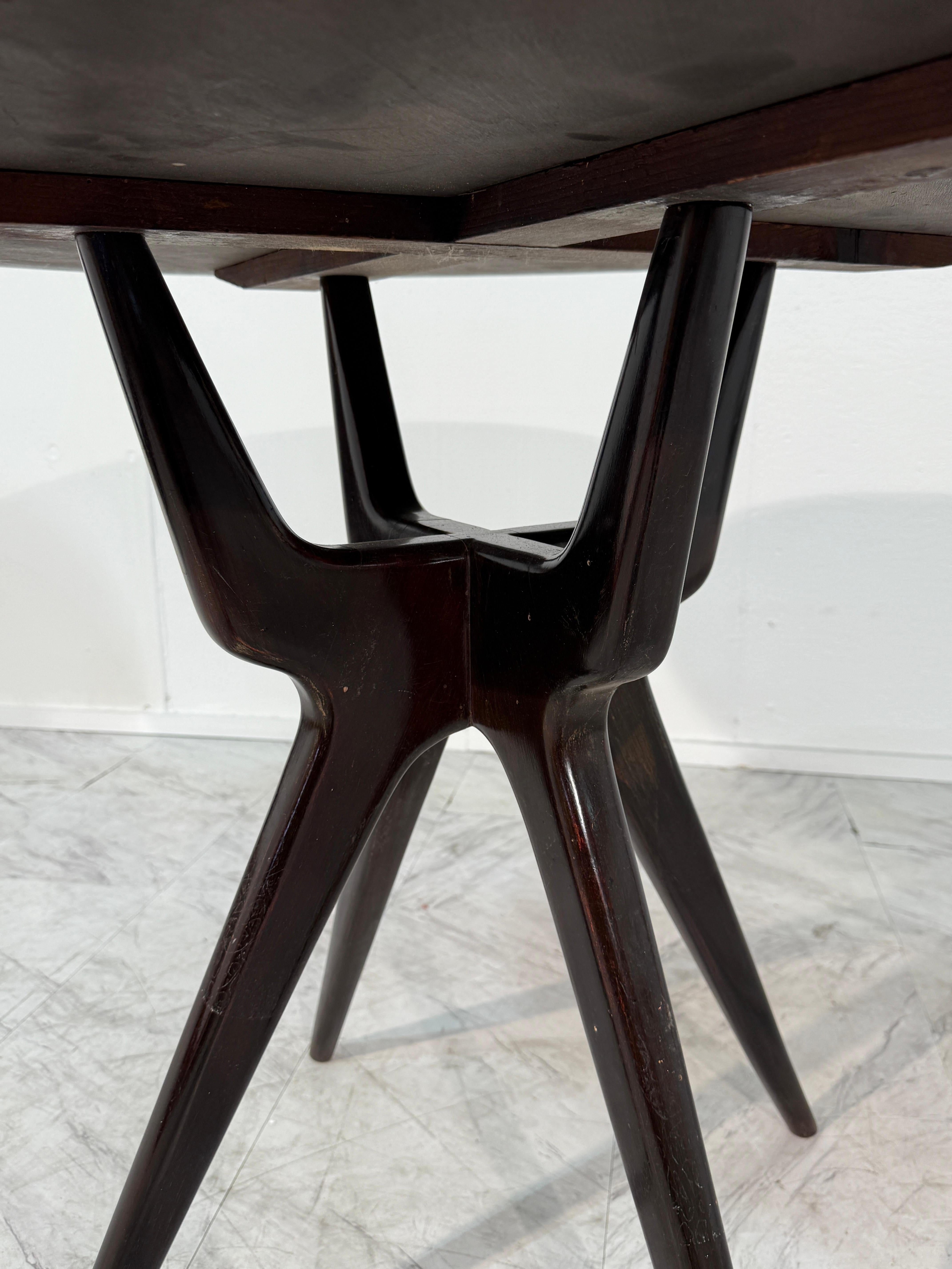20th Century Mid-Century Italian Ebonized Dining Table by Osvaldo Borsani, 1950s For Sale