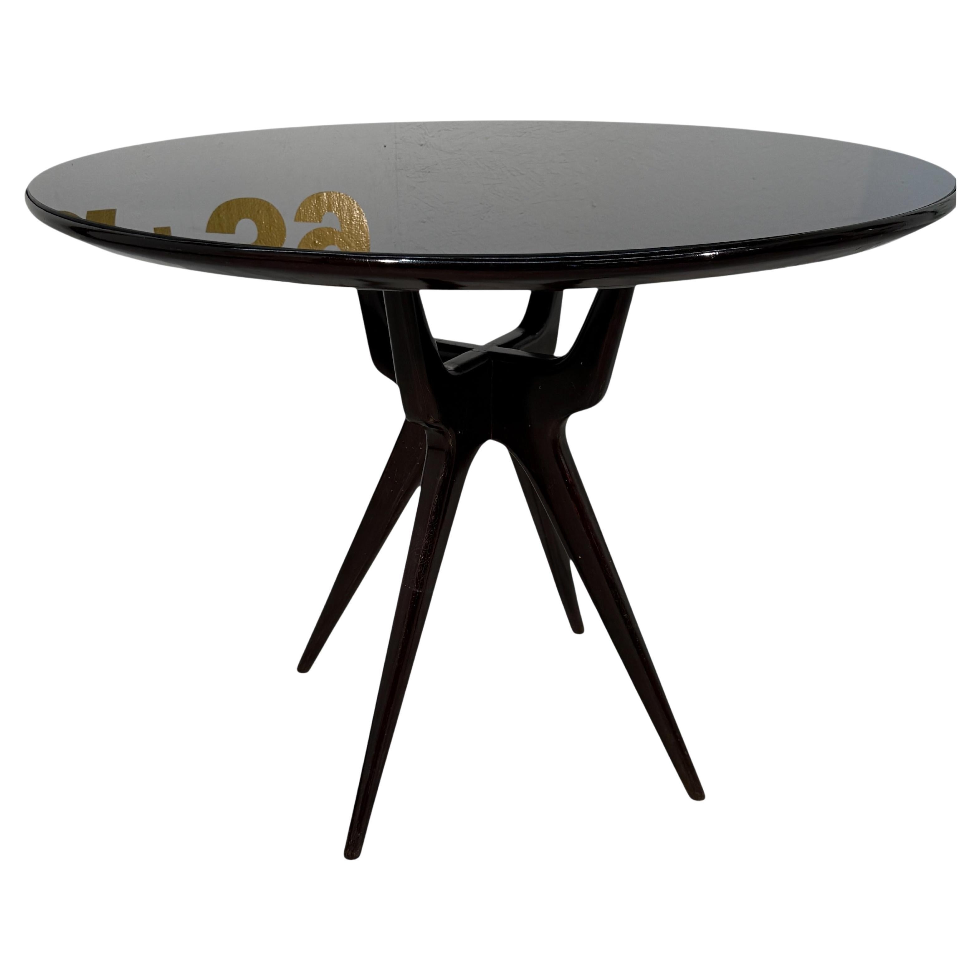 Mid-Century Italian Ebonized Dining Table by Osvaldo Borsani, 1950s