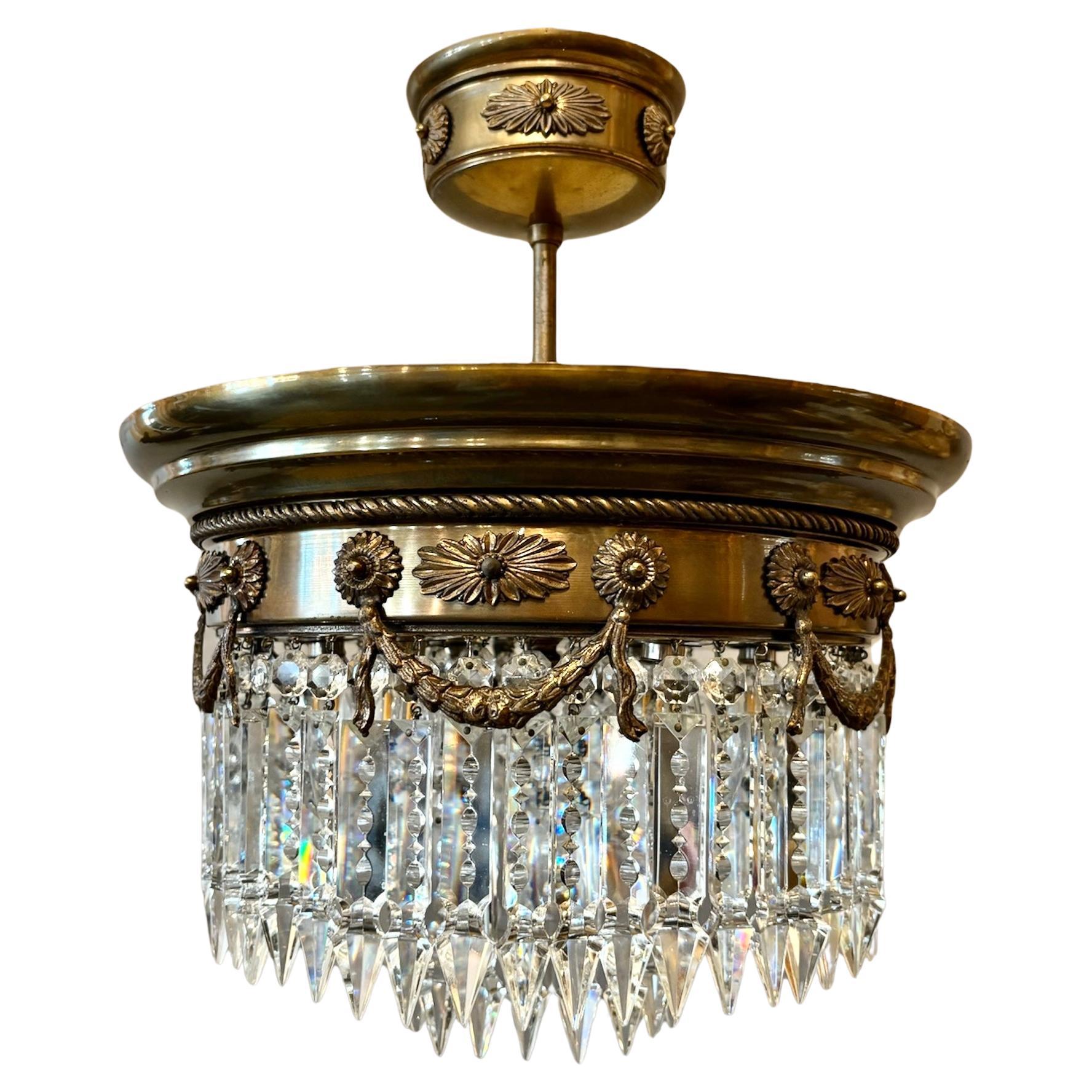 Lampadario stile impero italiano del metà secolo