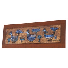 Mid Century Italian Enamel Art Panel, 1950s