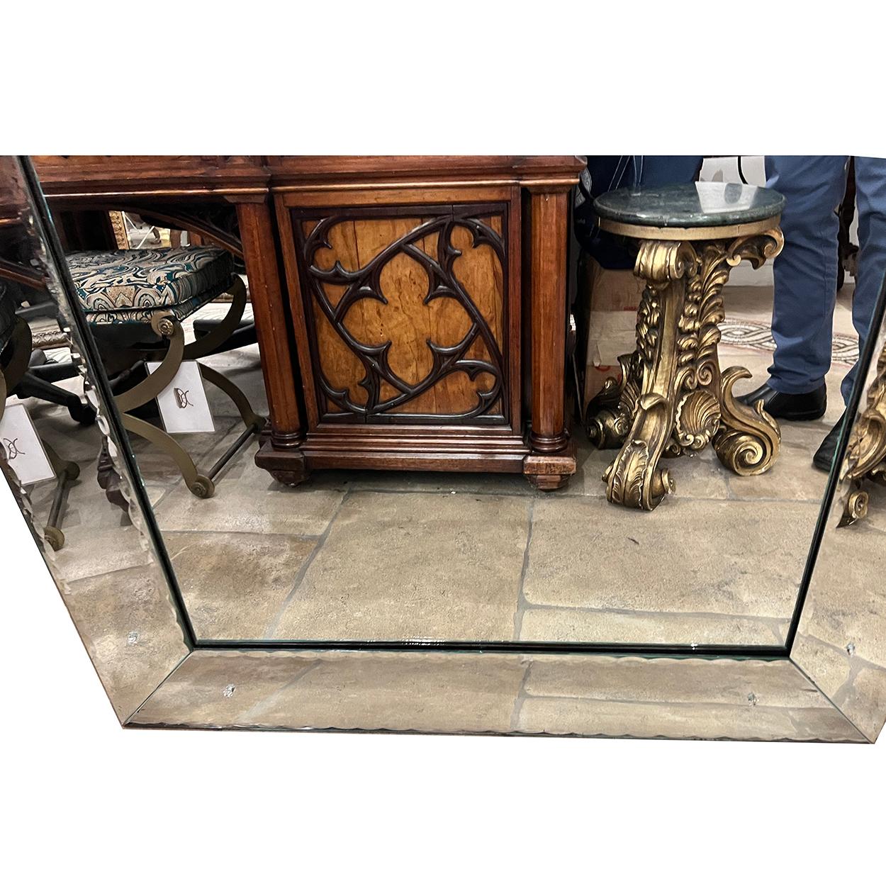 Mid Century Italian Etched Mirror In Good Condition For Sale In New York, NY