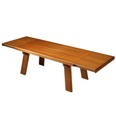 Mid-Century Italian Extendable Dining Table in Honey Toned Wood