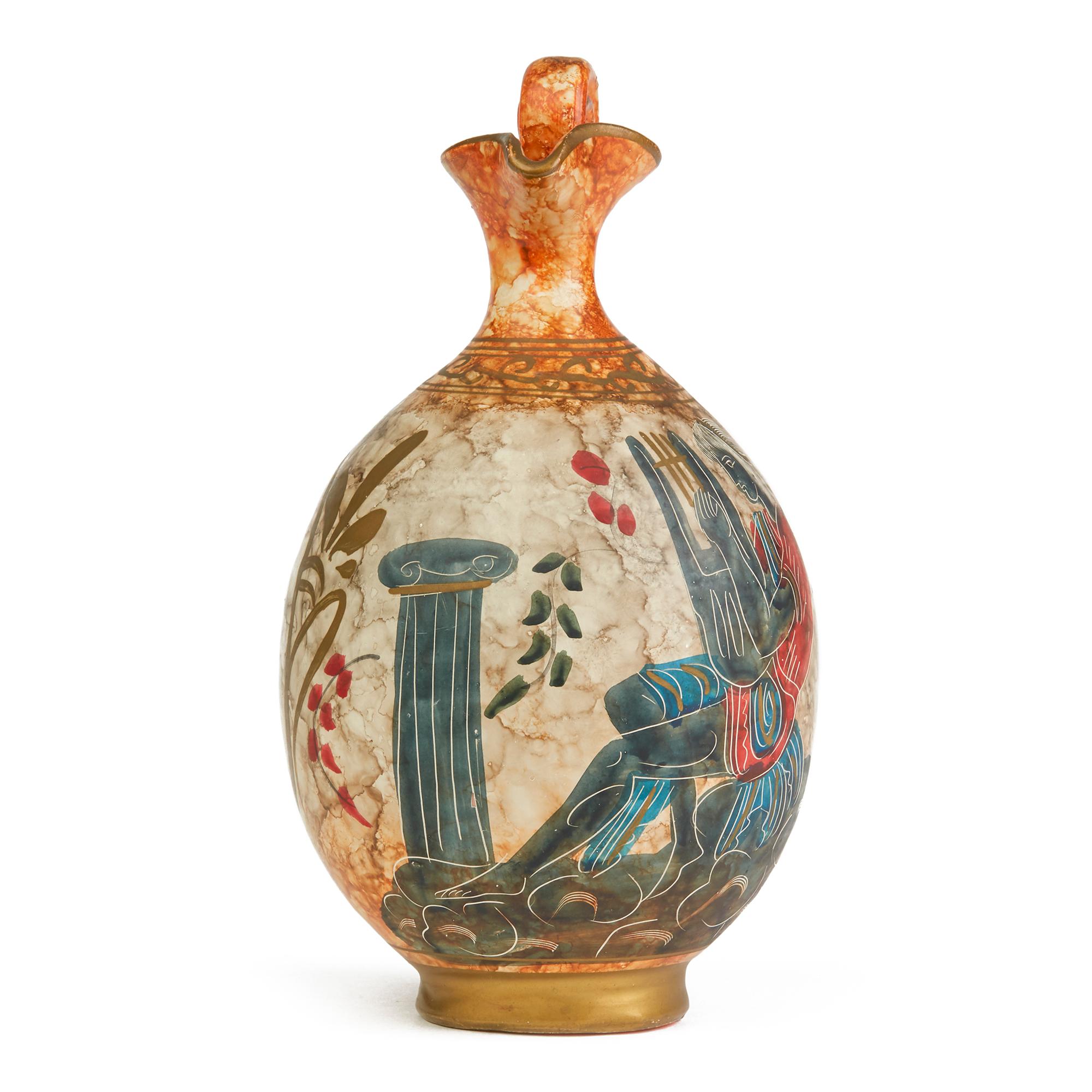 Mitte des Jahrhunderts Italienisch Fantoni zugeschrieben klassisches Design Kunst Keramik Krug im Angebot 1