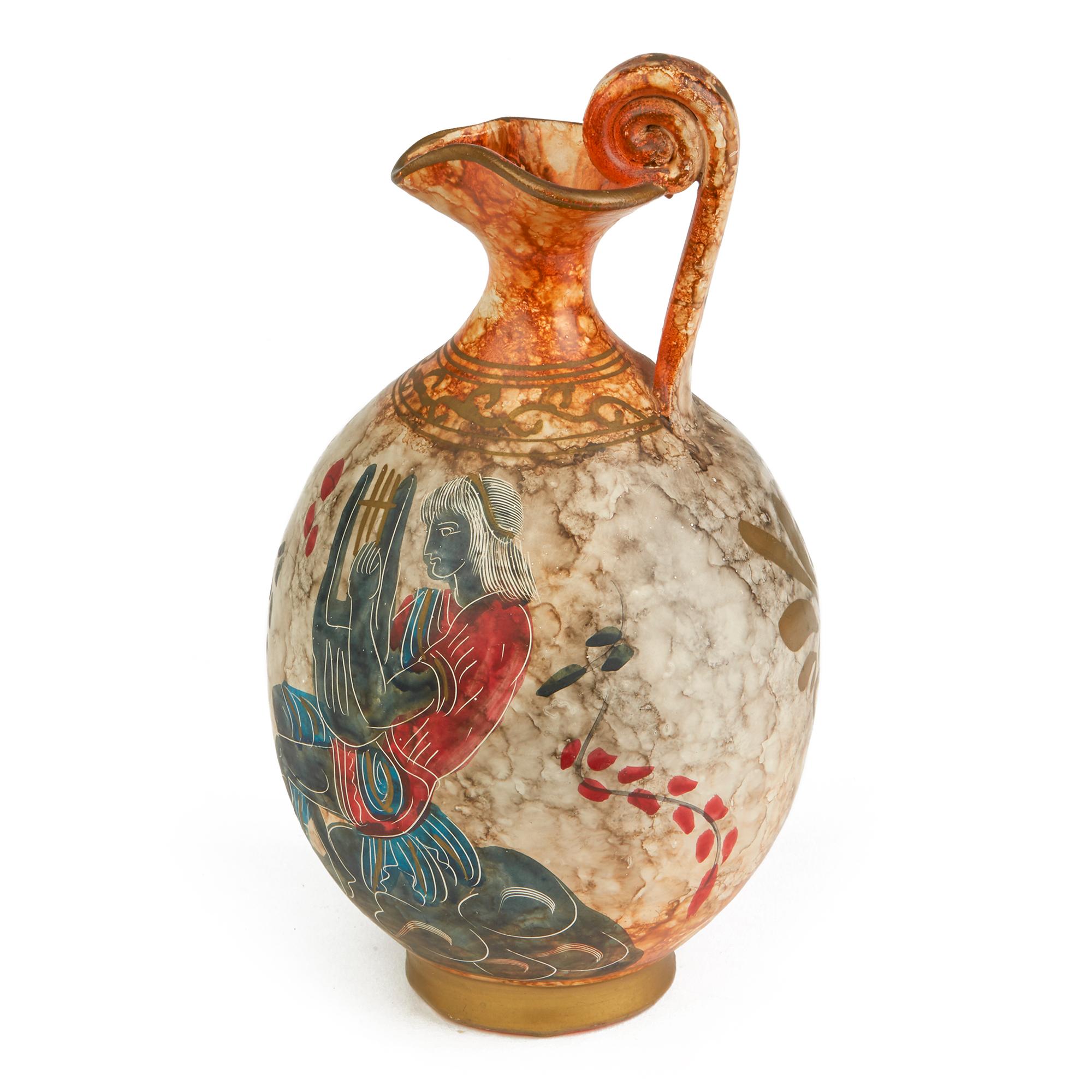 Mitte des Jahrhunderts Italienisch Fantoni zugeschrieben klassisches Design Kunst Keramik Krug im Angebot 2