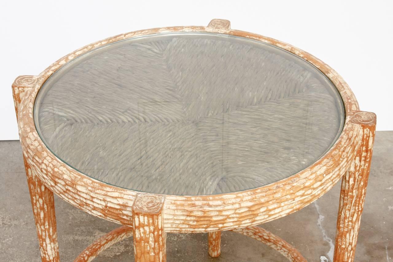 Midcentury Italian Faux Bois Carved Occasional Table In Excellent Condition In Rio Vista, CA