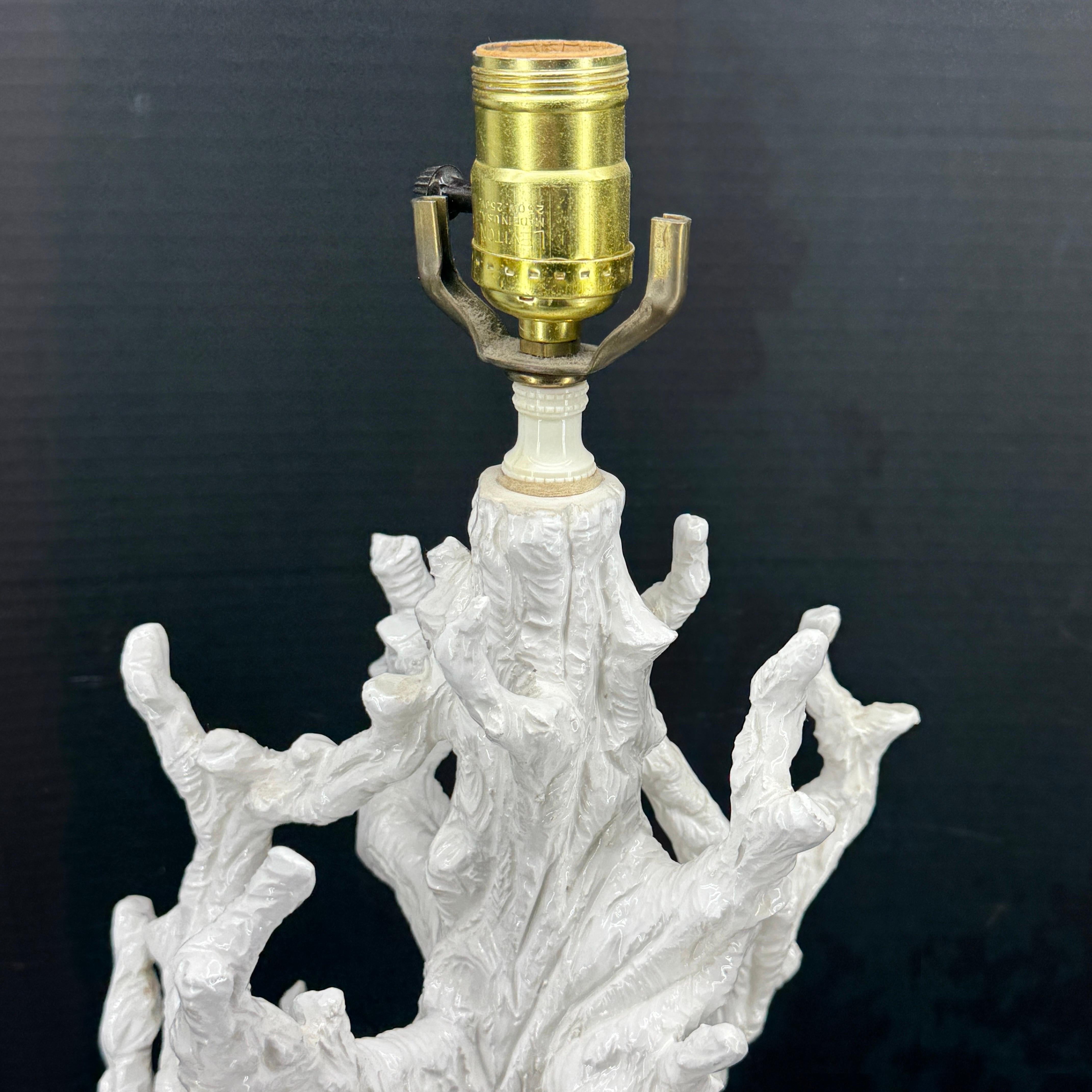 Lampada da tavolo in ceramica smaltata Faux Boi, italiana di metà secolo in vendita 4