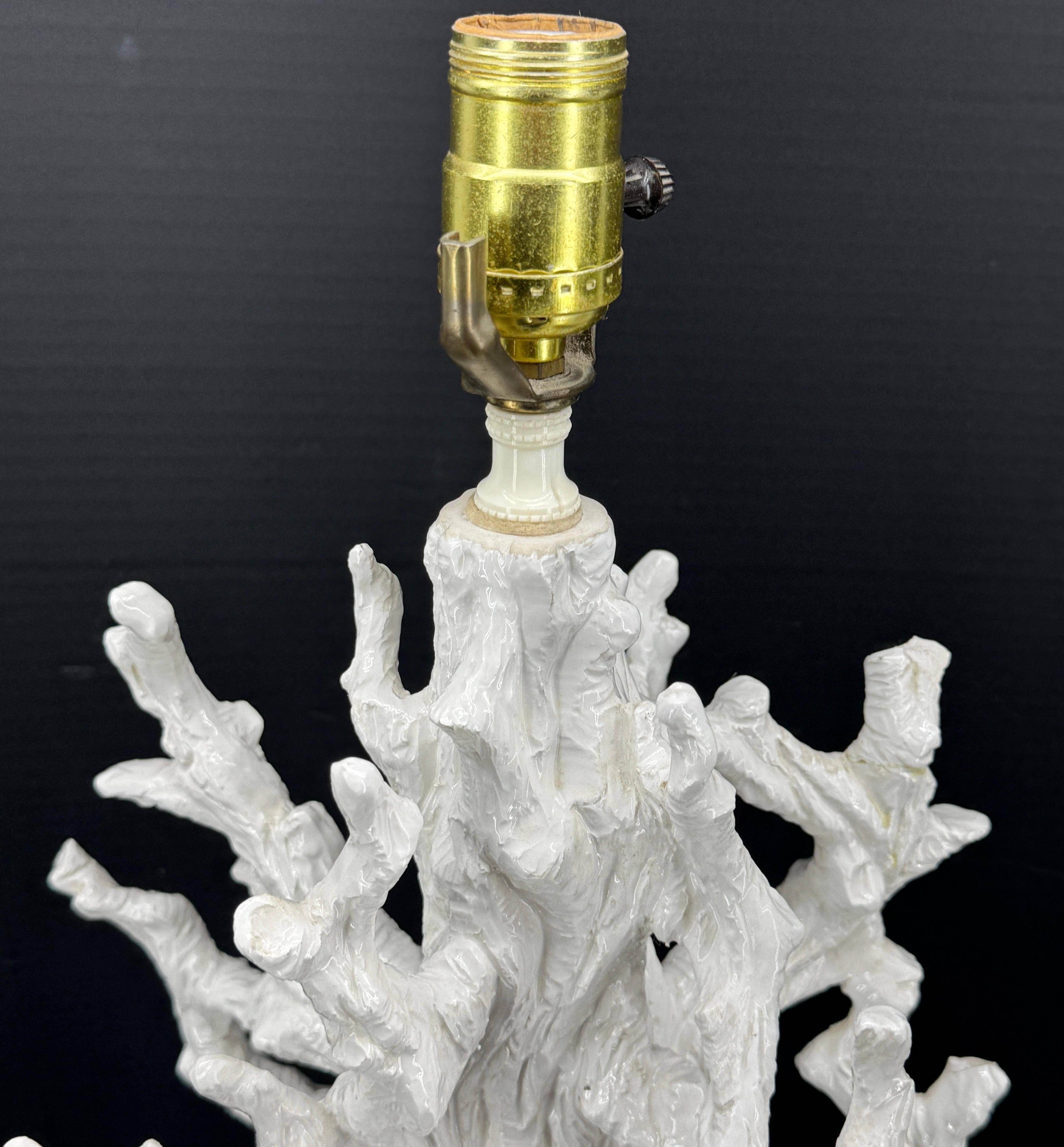 Lampada da tavolo in ceramica smaltata Faux Boi, italiana di metà secolo in vendita 7