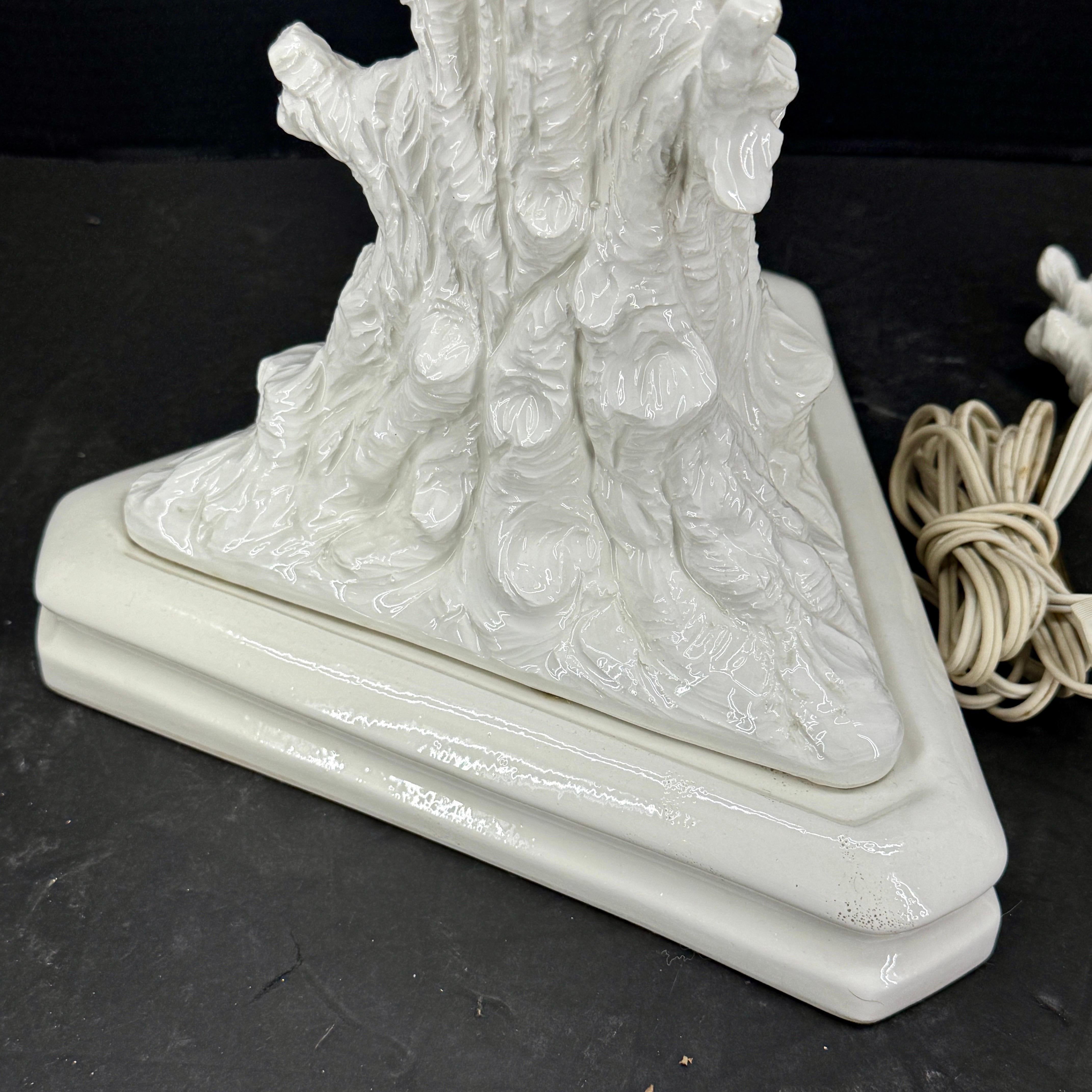 Lampada da tavolo in ceramica smaltata Faux Boi, italiana di metà secolo In condizioni buone in vendita a Haddonfield, NJ