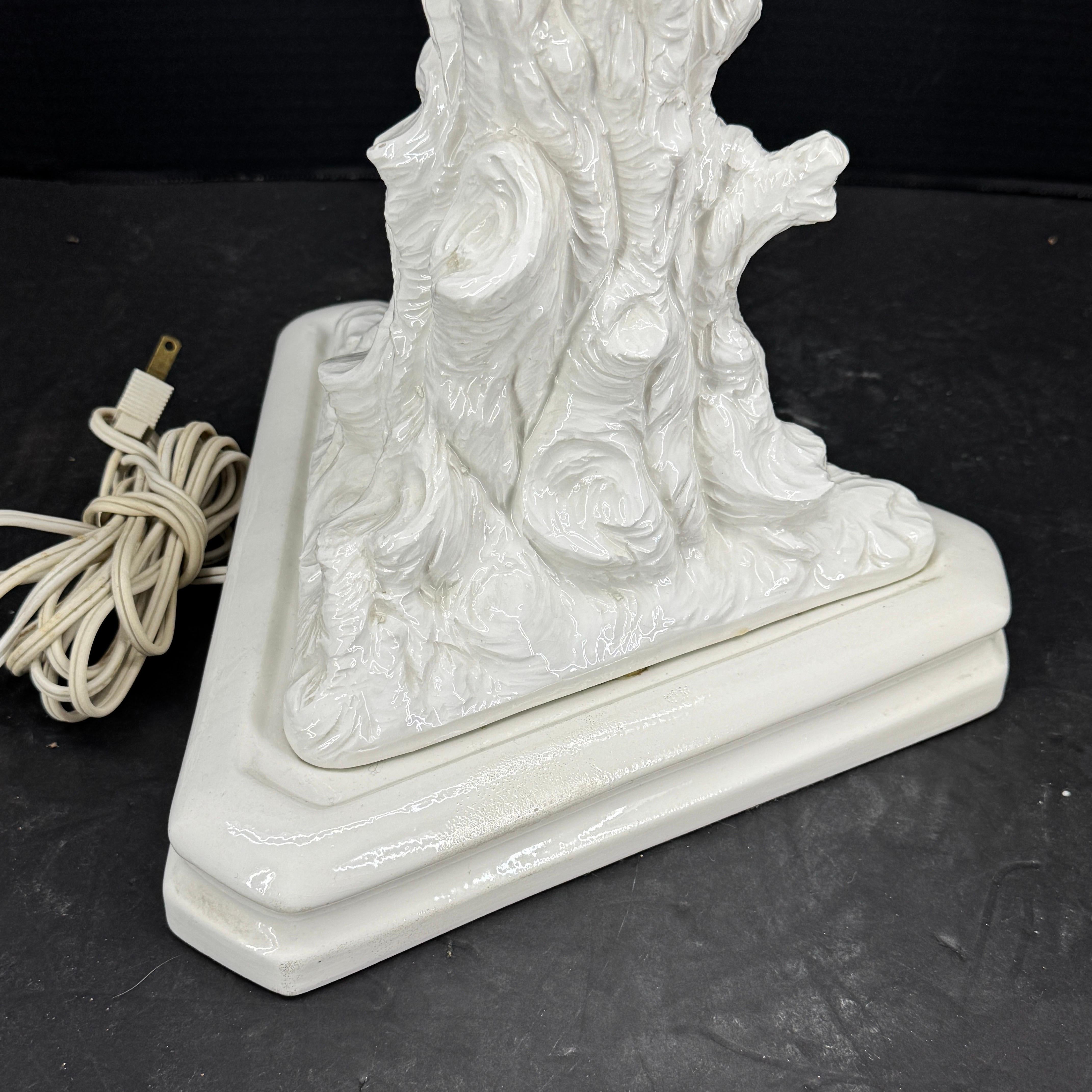 Ceramica Lampada da tavolo in ceramica smaltata Faux Boi, italiana di metà secolo in vendita
