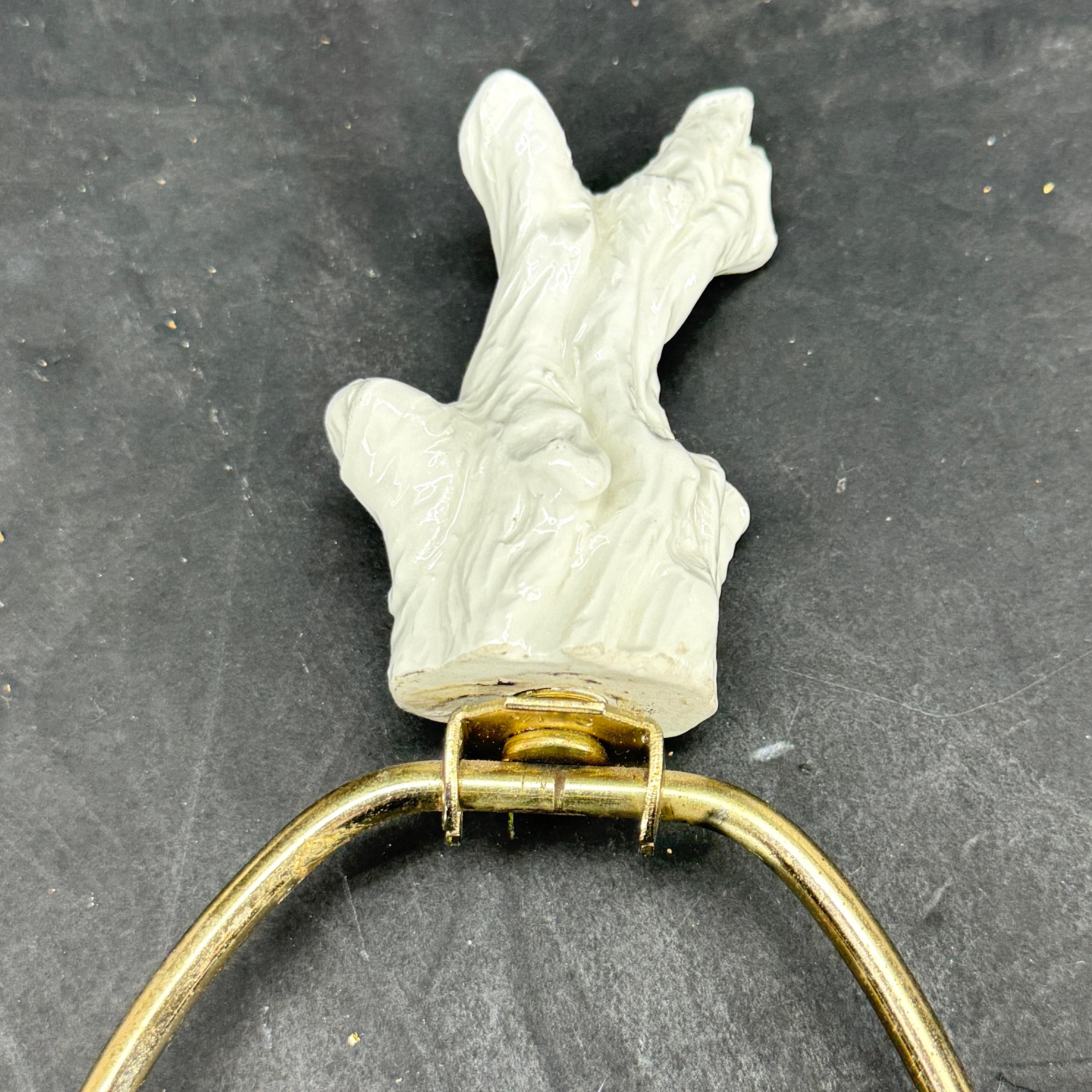 Lampada da tavolo in ceramica smaltata Faux Boi, italiana di metà secolo in vendita 1