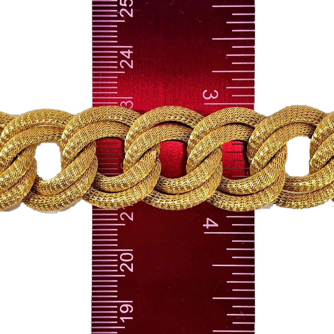 Midcentury Italian Finely Woven Gold Mesh Link Bracelet 1