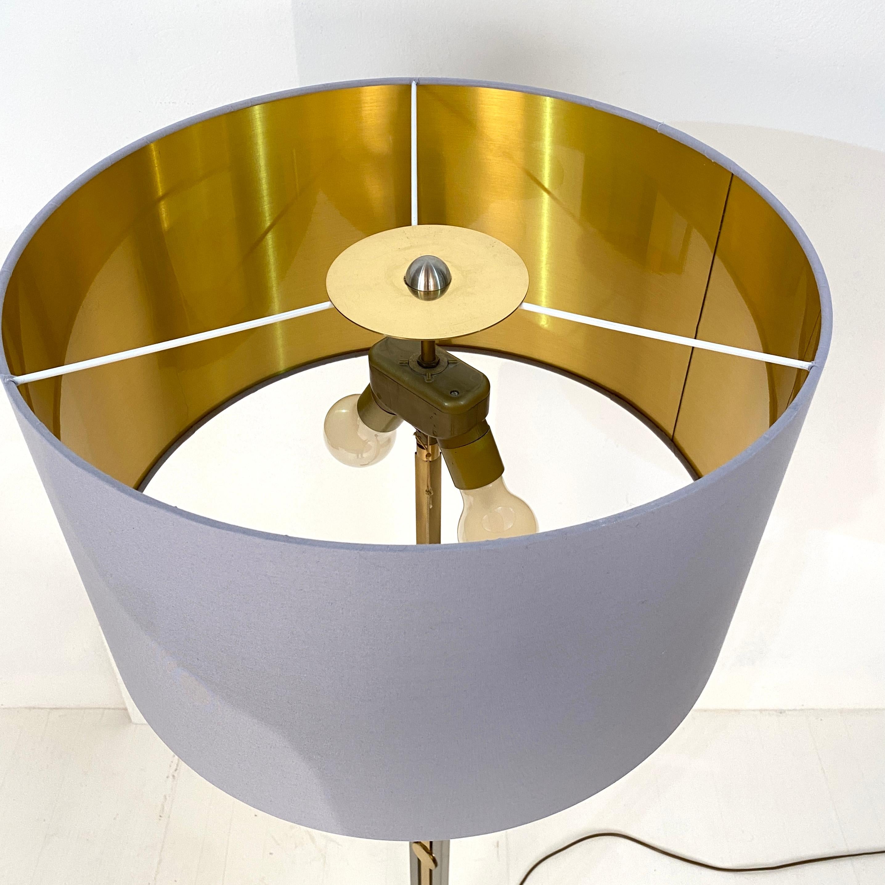 Mid Century Italian Floor Lamp in Chrome and Brass by Willy Rizzo, around 1970 8