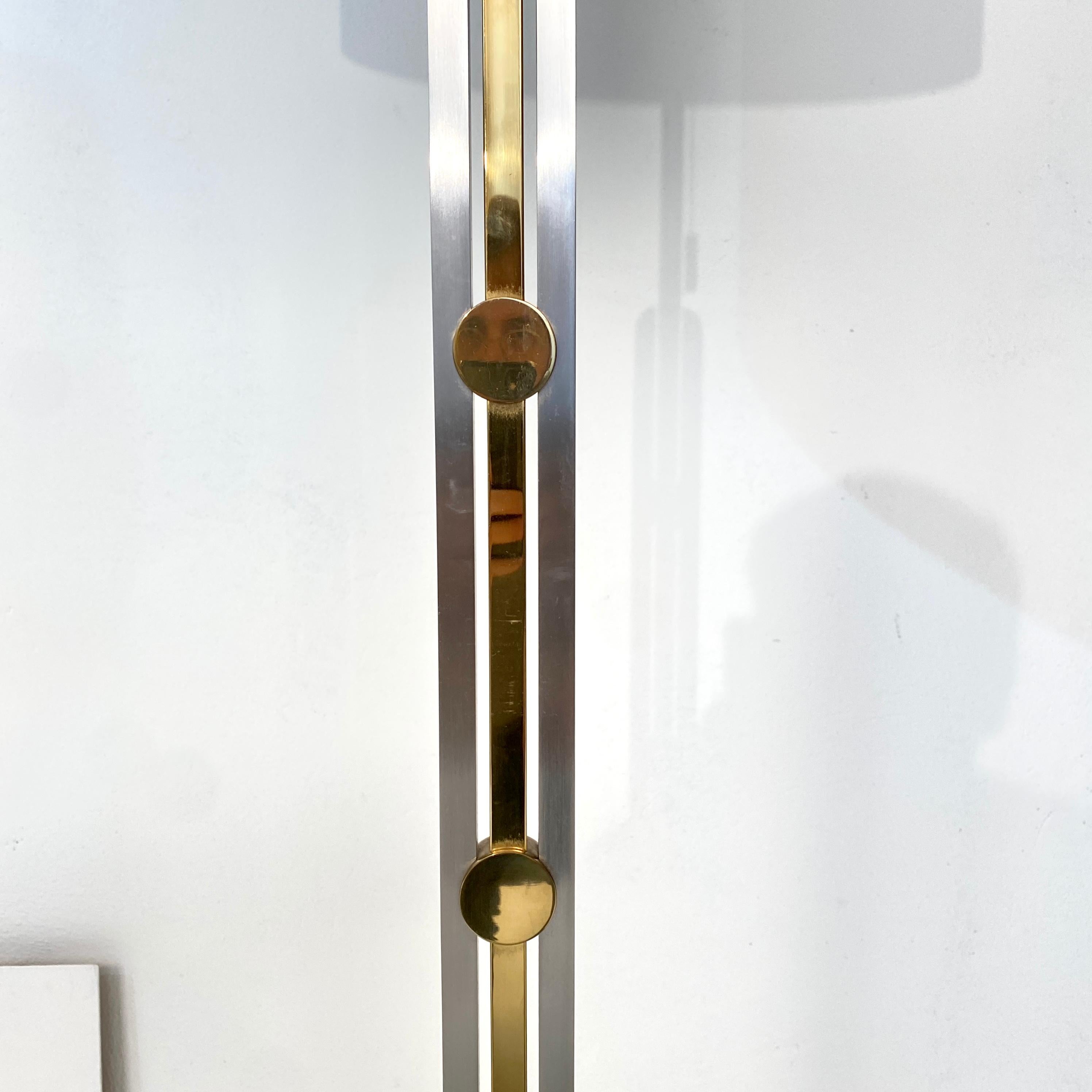 Mid Century Italian Floor Lamp in Chrome and Brass by Willy Rizzo, around 1970 2