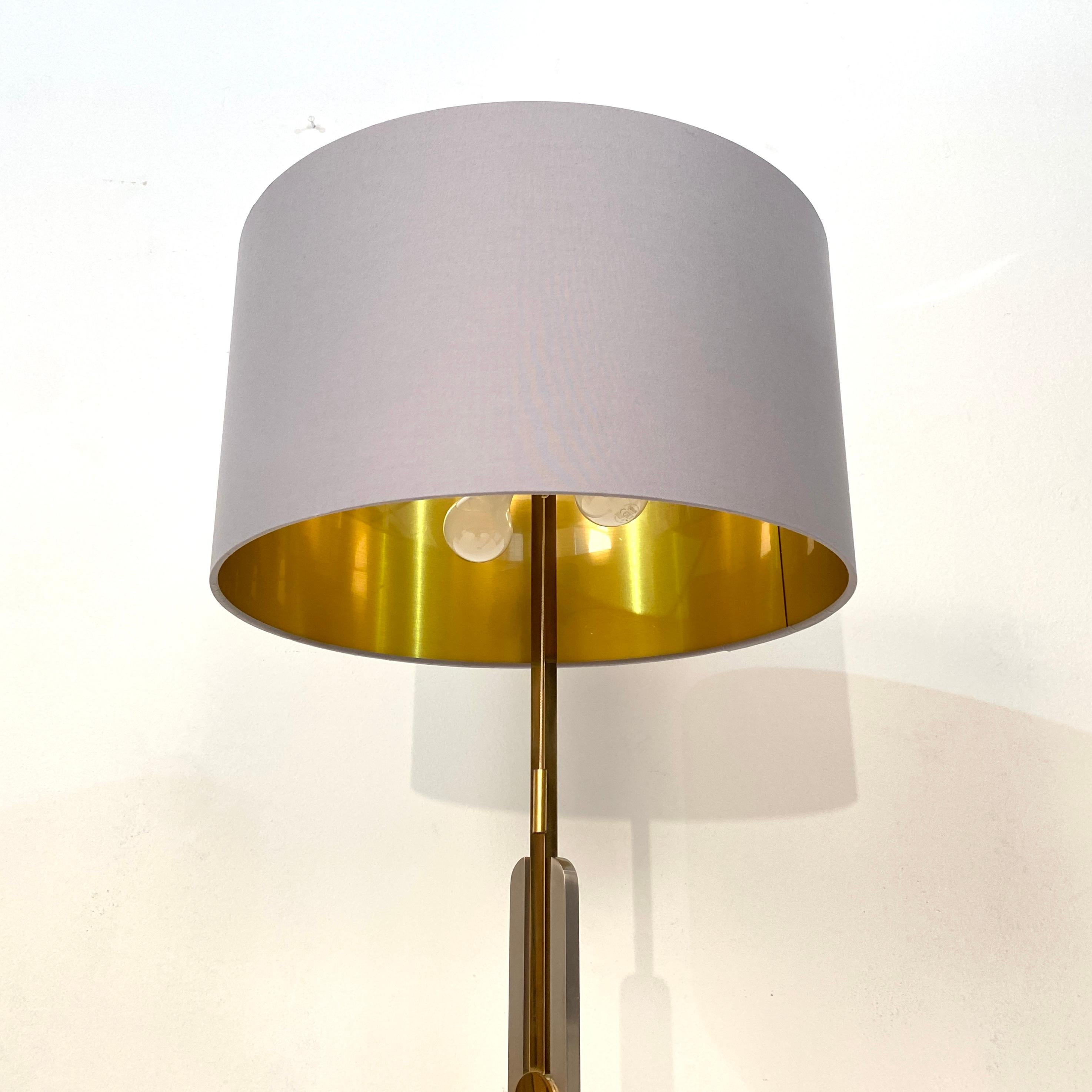 Mid Century Italian Floor Lamp in Chrome and Brass by Willy Rizzo, around 1970 3