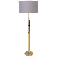 Mid Century Italian Floor Lamp in Chrome and Brass by Willy Rizzo, around 1970