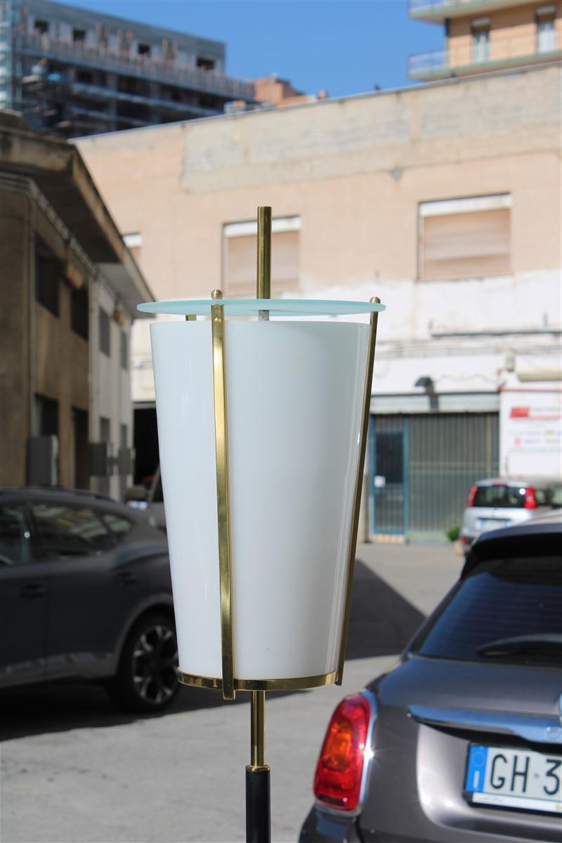 Midcentury Italian Floor Lamp Stilnovo Marble Brass Plexiglass For Sale 7