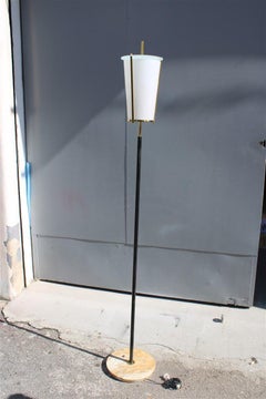 Midcentury Italian Floor Lamp Stilnovo Marble Brass Plexiglass