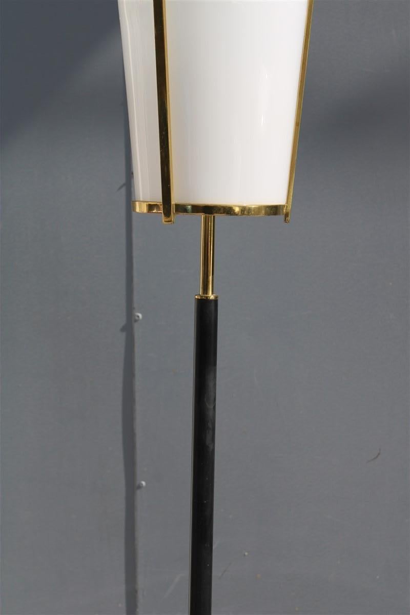 Midcentury Italian Floor Lamp Stilnovo Marble Brass Plexiglass In Good Condition For Sale In Palermo, Sicily