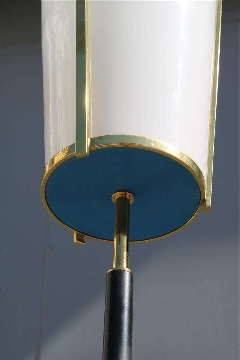 Midcentury Italian Floor Lamp Stilnovo Marble Brass Plexiglass For Sale 1