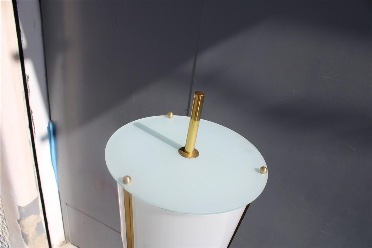 Midcentury Italian Floor Lamp Stilnovo Marble Brass Plexiglass For Sale 2