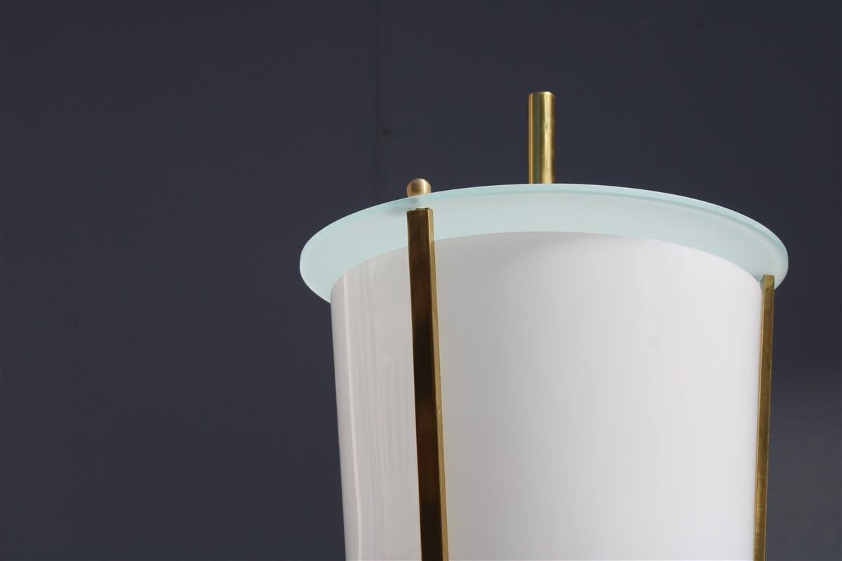 Midcentury Italian Floor Lamp Stilnovo Marble Brass Plexiglass For Sale 3