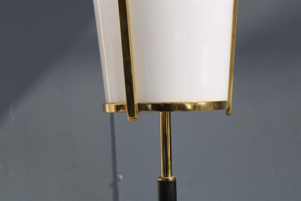 Midcentury Italian Floor Lamp Stilnovo Marble Brass Plexiglass For Sale 4