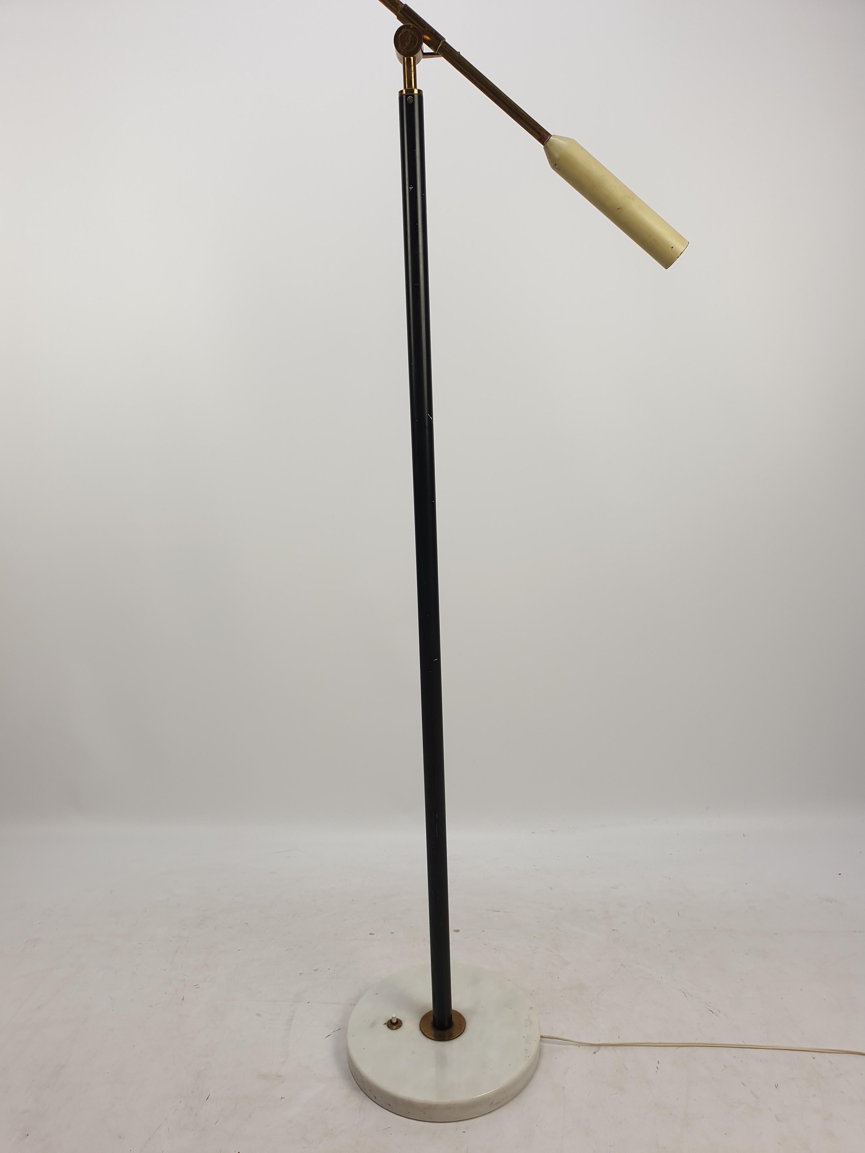 Mid-20th Century Mid Century Italian Floor Lamp with Marble Foot by Stilnovo, 1950's
